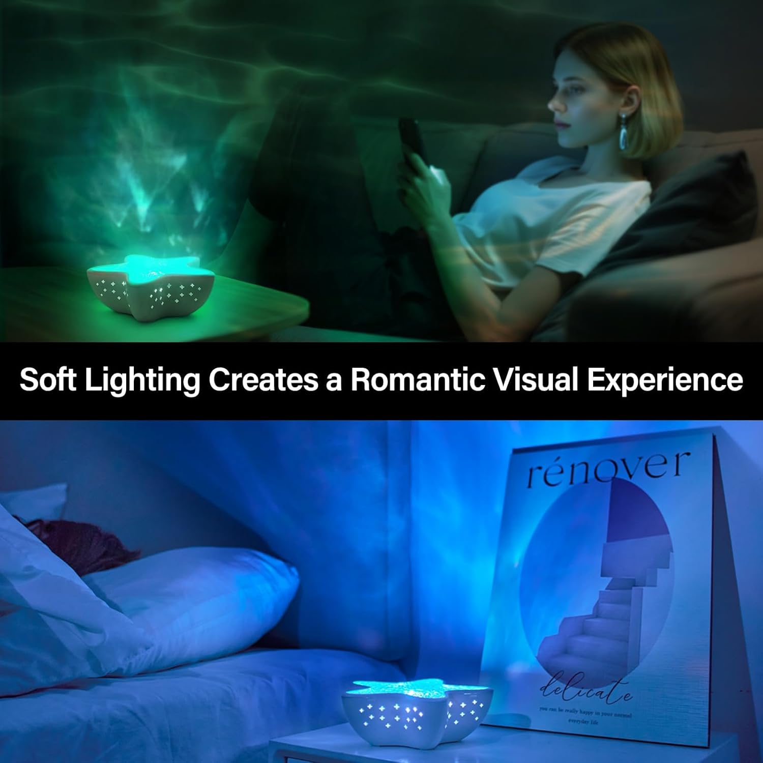 Thumbnail 2 de AmmToo Projecteur Ciel Étoilé Sans Fil — Veilleuse d'ambiance 7 couleurs, USB-C et autonomie 12h