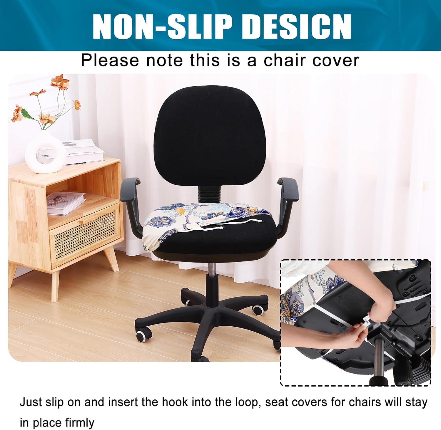 Detalle de Smiry Office Chair Cover in Polyester-Spandex