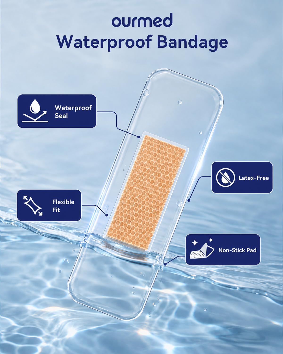 Detalle de Ourmed Waterproof Bandages, 100 Count