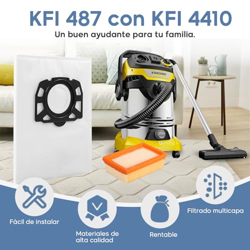 Detalle 2 de Kaiyaner 10 KFI 487 sac aspirateur avec filtre HEPA
