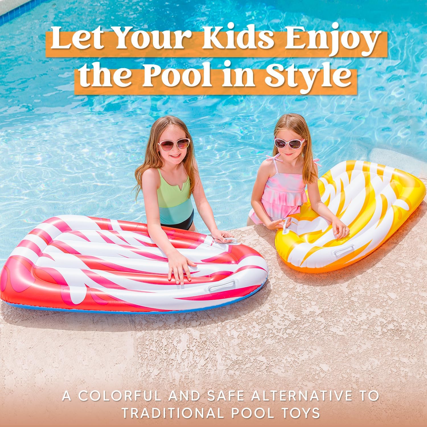 Detalle 2 de JOYIN 2 Pack Inflatable Body Boards for Water Slides – learn-to-swim pool float boards for kids
