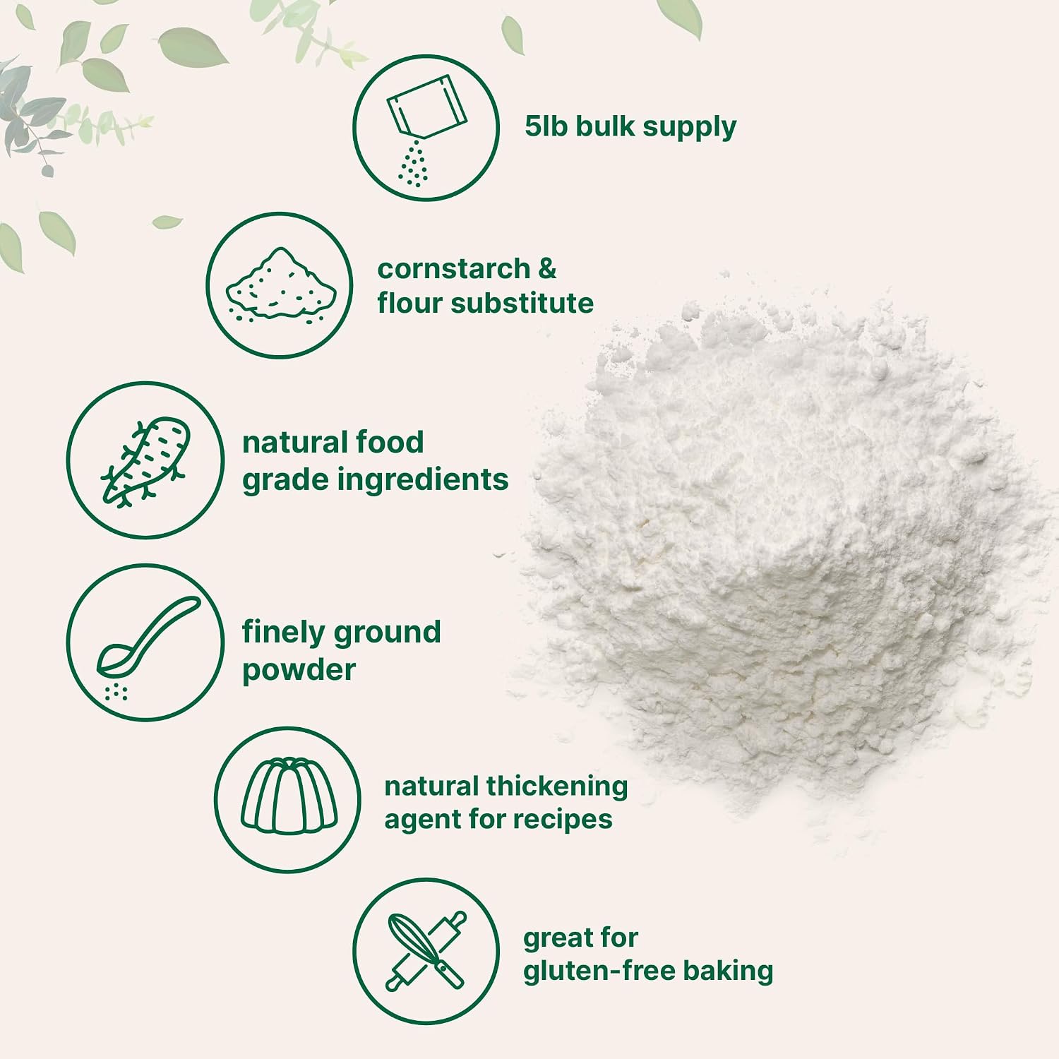 Detalle de Micro Ingredients Arrowroot Powder 5 lb