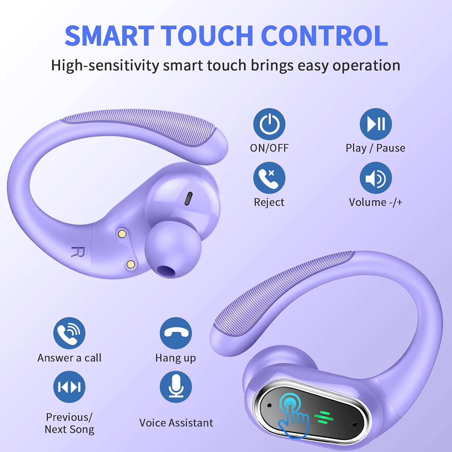 Thumbnail 4 de Rolosar Bluetooth Sport-Kopfhörer mit Noise Cancelling (ENC), Bluetooth 5.4, IP7 und bis zu 50 Std. Spielzeit