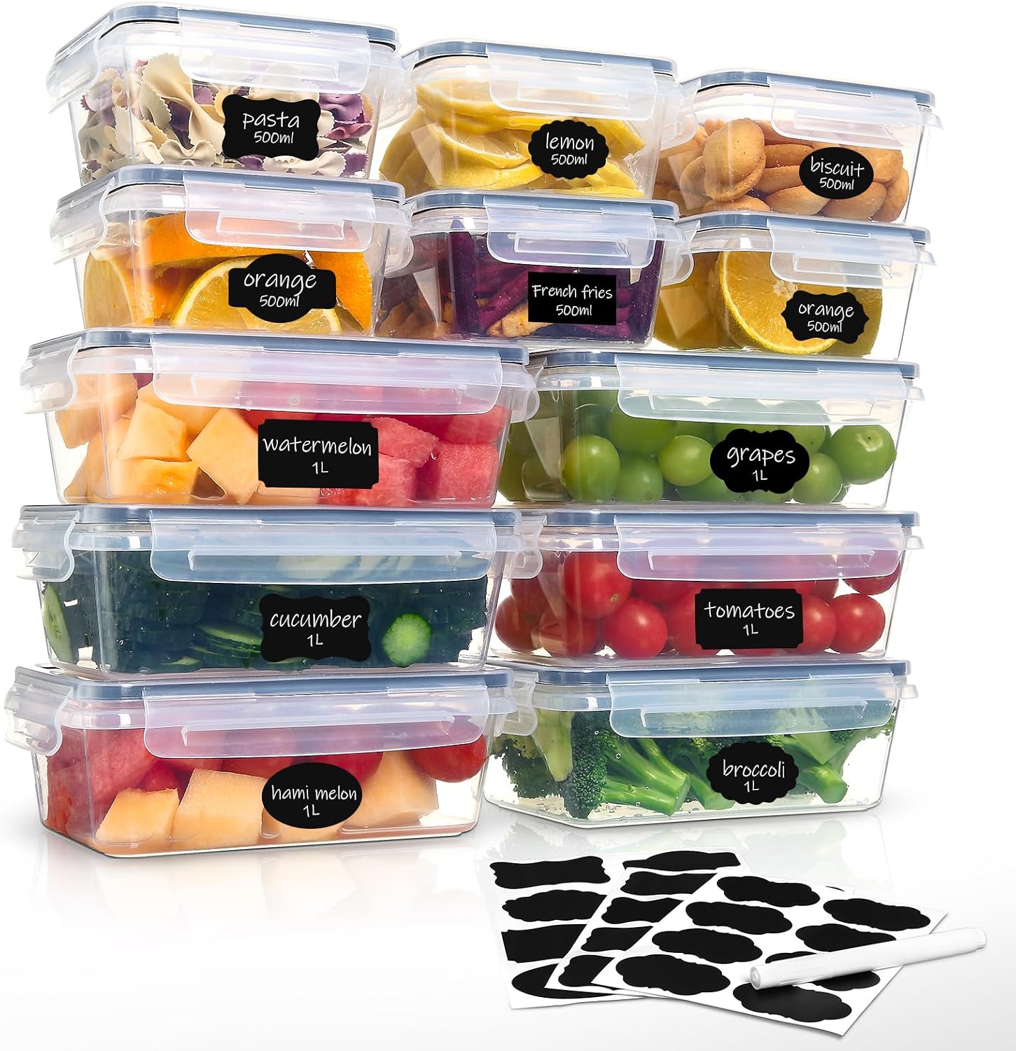 Thumbnail 6 de Hibisaws Airtight Food Storage Containers 10-Pack (10 x 1L) – BPA-Free, Leakproof Lids
