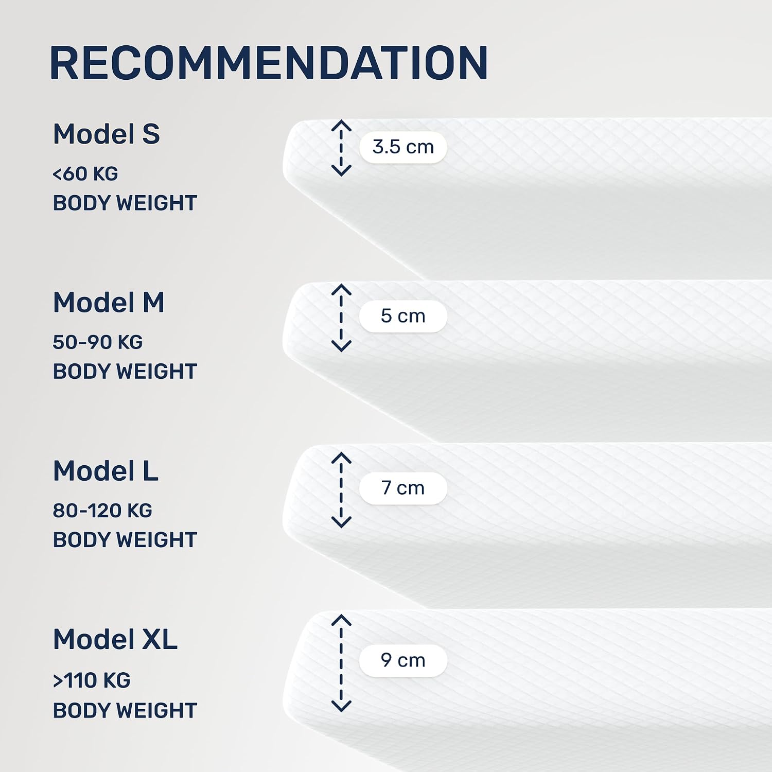 Thumbnail 5 de Dailydream Pure Model S Mattress Topper, 140 x 200 cm Memory Foam, 3.5 cm