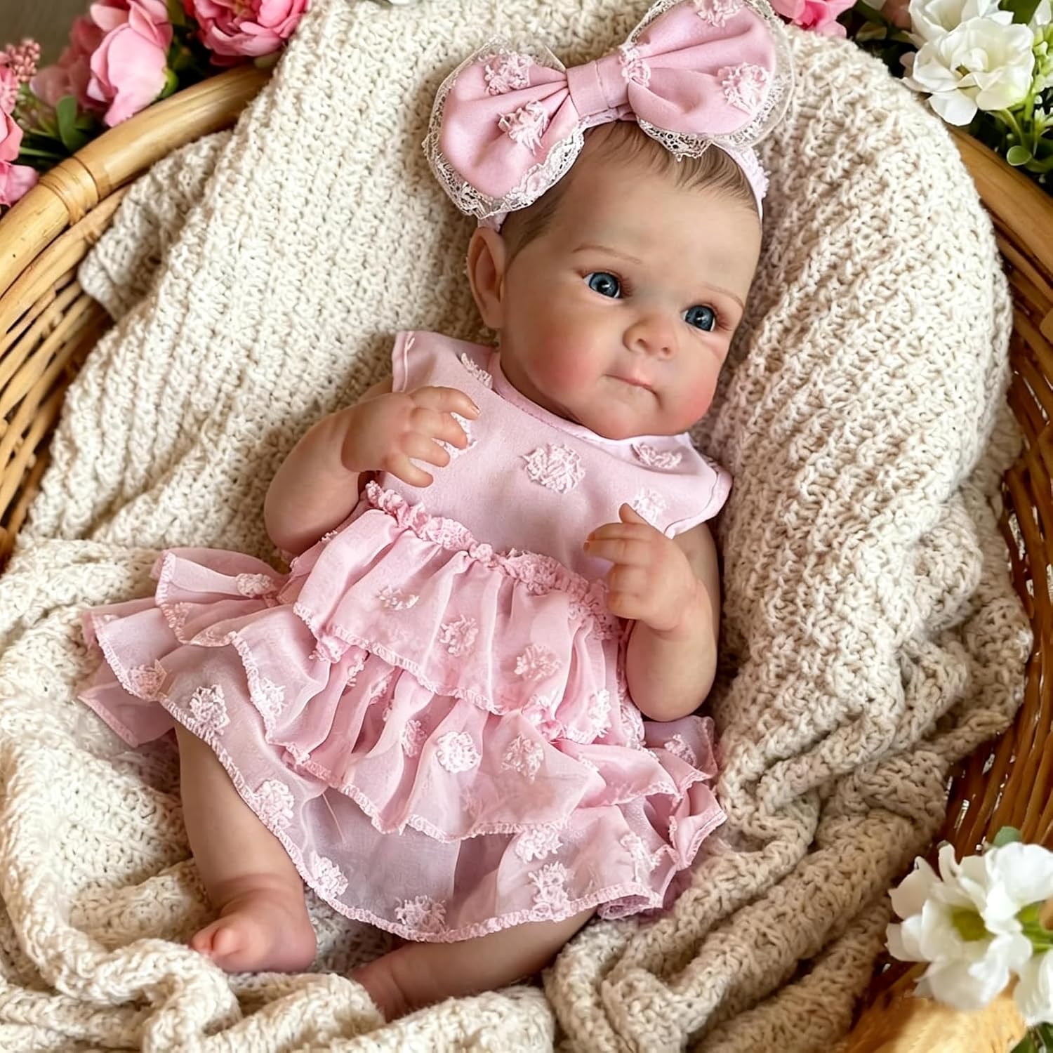 Detalle de Tudofttg Reborn Baby 2504 – realistyczna lalka 48 cm z pełnego winylu