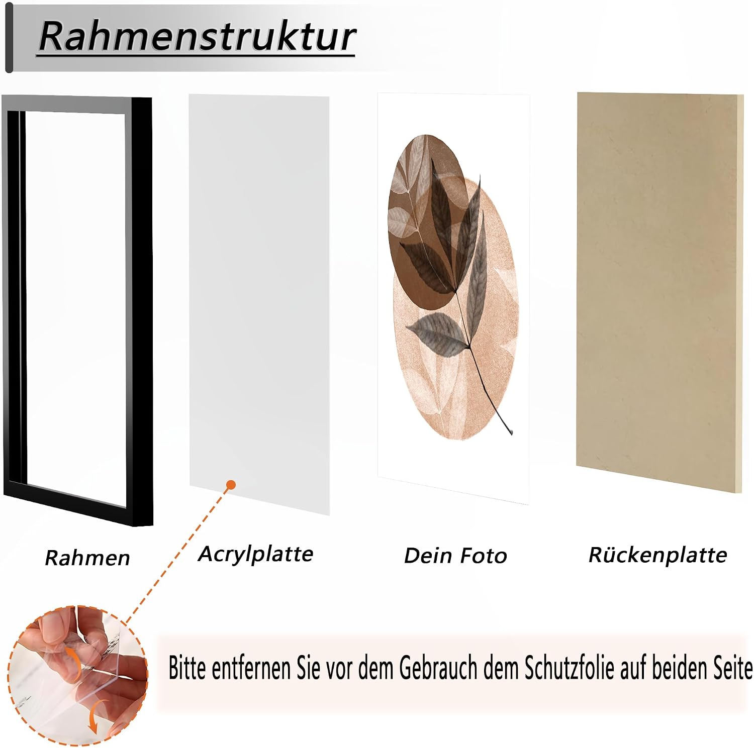 Detalle de 3er Pack Tinkeps Bilderrahmen 40x50 cm Schwarz