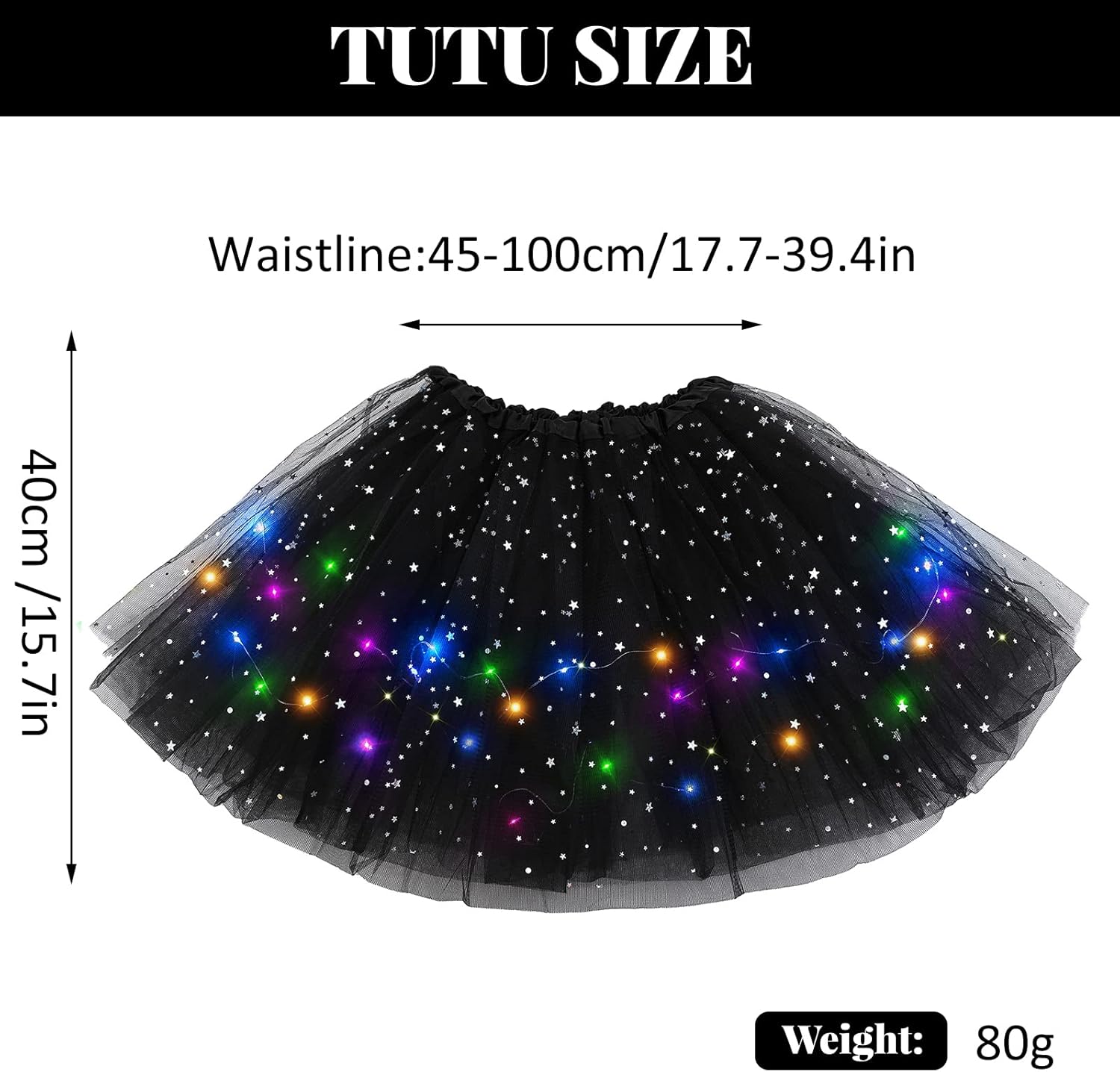 Detalle de Kefiyis Jupe Tulle LED – tutu lumineux pour adultes et adolescentes