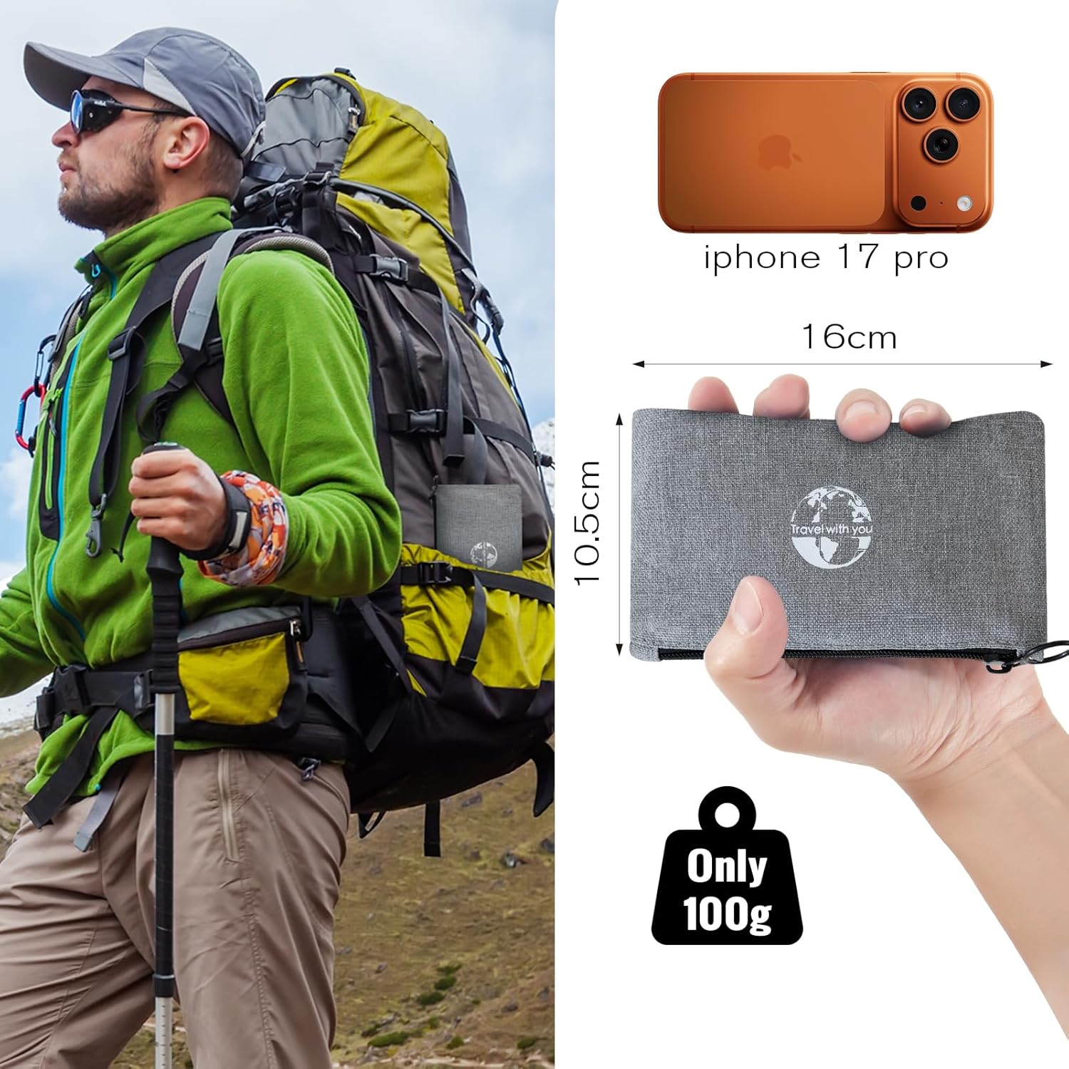 Thumbnail 1 de JetsCush Camping Pillow lightweight compact inflatable travel pillow with ergonomic support (Teal)