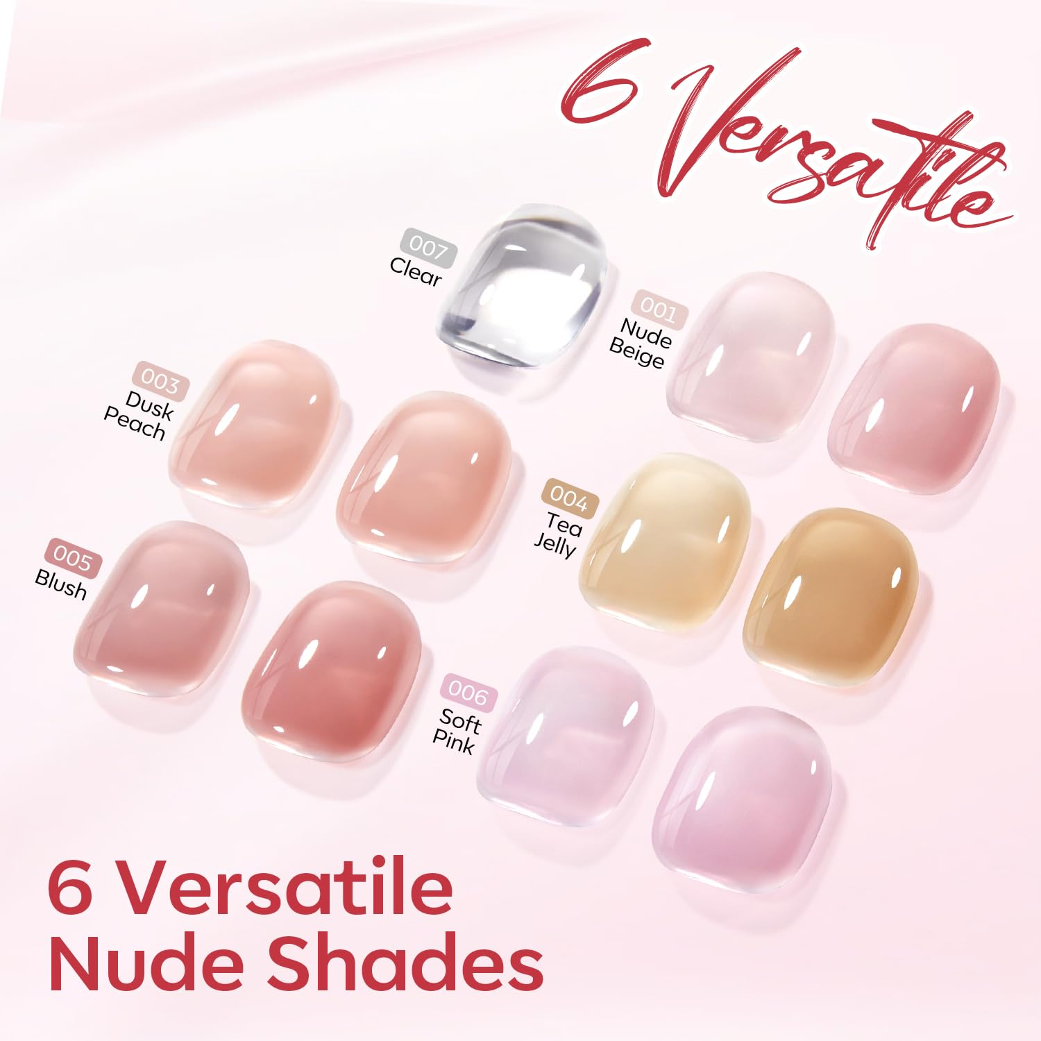 Detalle 2 de Modelones Rubber Base Gel Set 6 Colors
