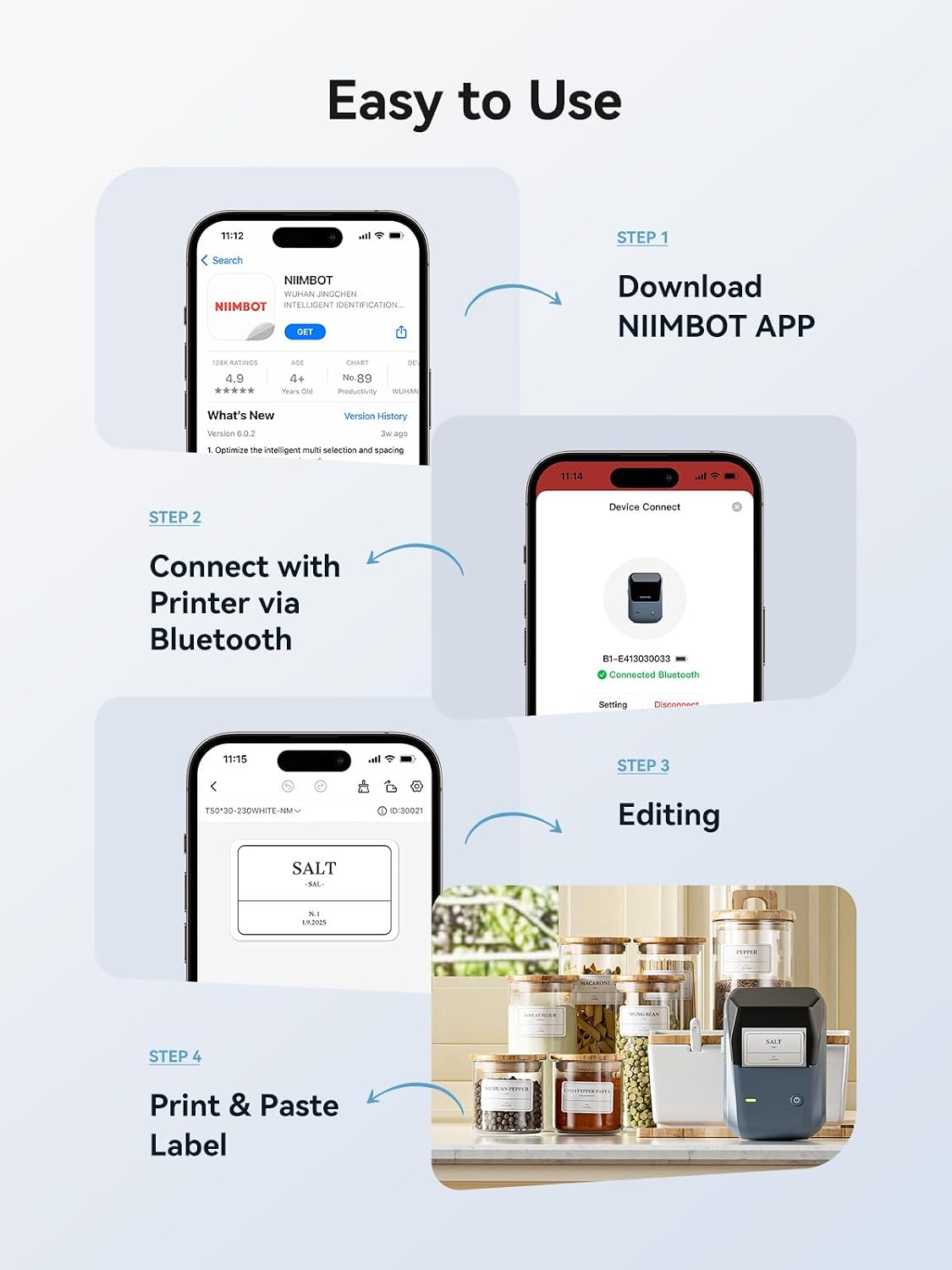 Thumbnail 4 de NIIMBOT B1 2 Inch Portable Label Printer