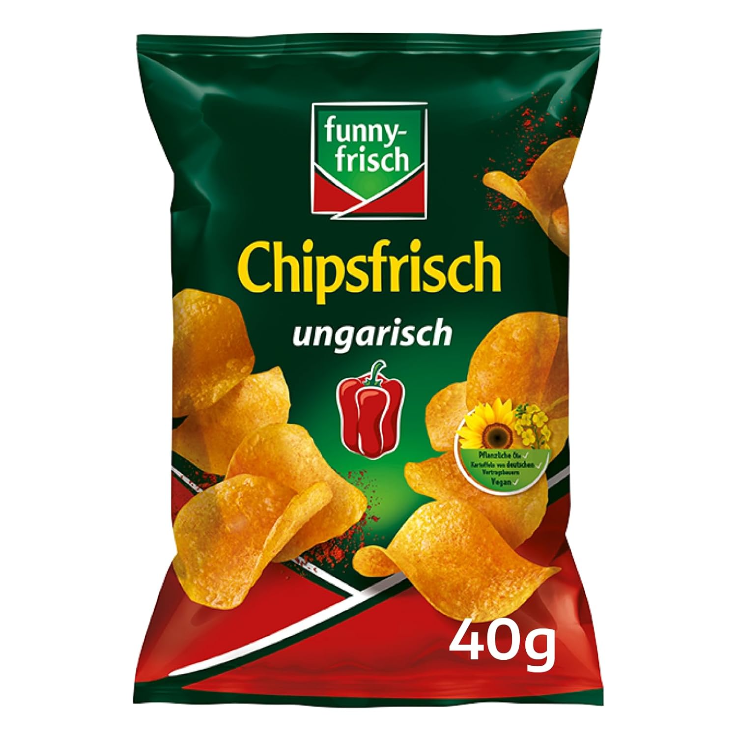 Thumbnail 1 de Funny-frisch Chipsfrisch Ungarisch 40 g (12er Pack) – hauchdünn, extra knusprig