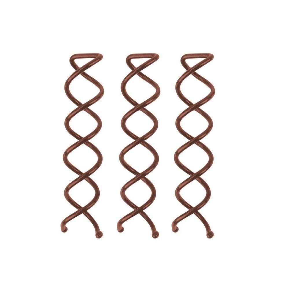 Detalle de Kitsch Spiral Bobby Pins for Girls and Women – Hair Bun Maker, Rounded Tips, 3-Pcs (Brown)