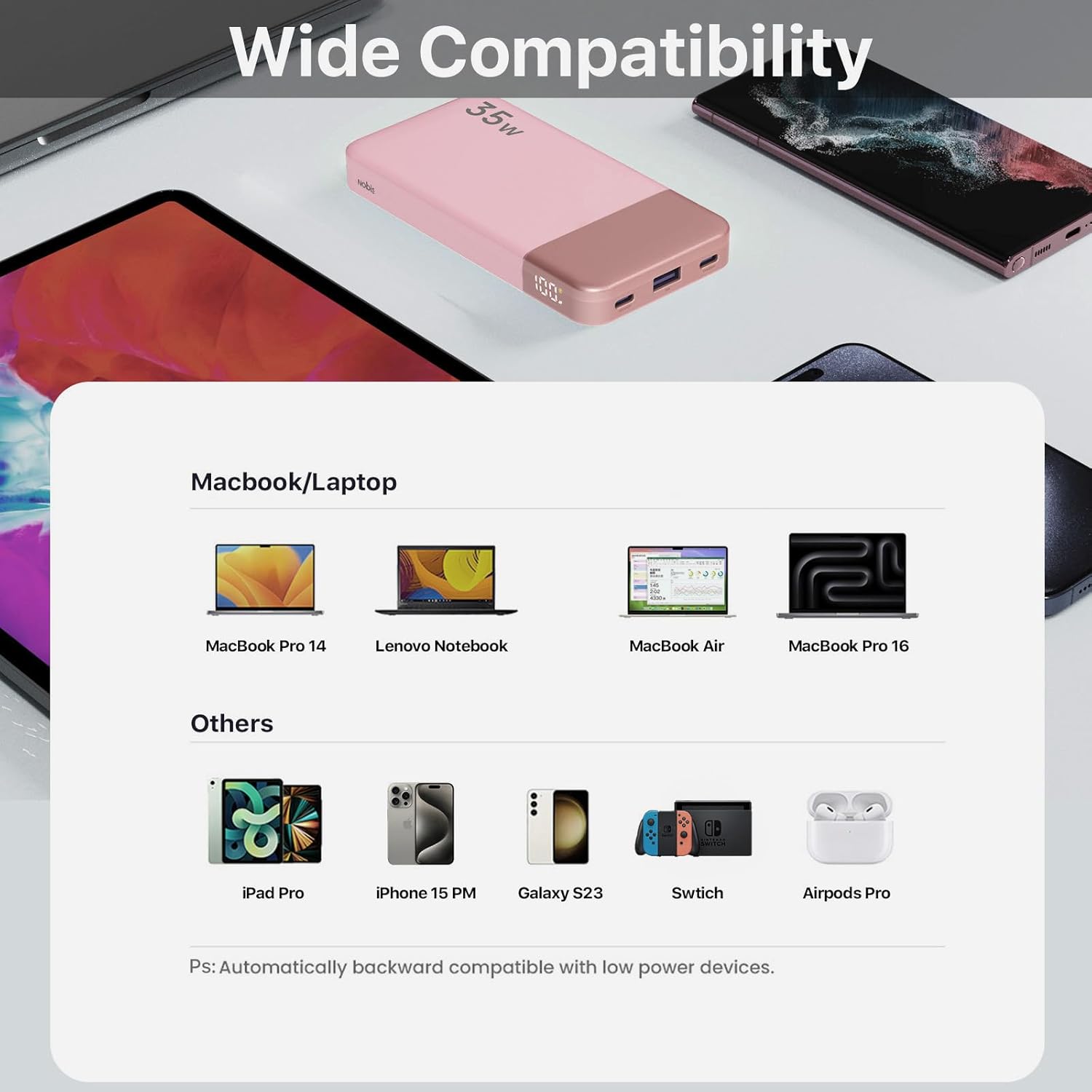 Thumbnail 6 de NOBIS Power Bank 35W da 10.000 mAh con 3 porte USB‑C/USB‑A e display LED