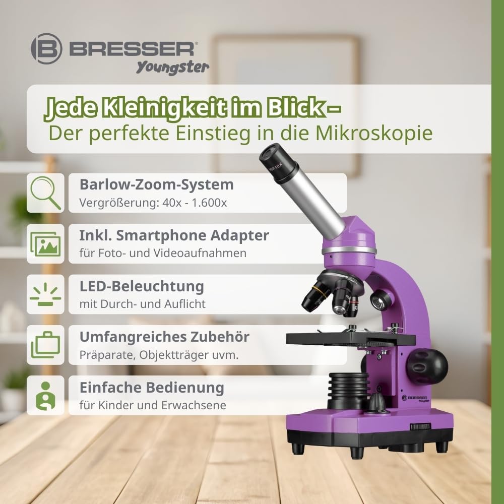Detalle de Bresser BIOLUX Schülermikroskop für 1600-fach