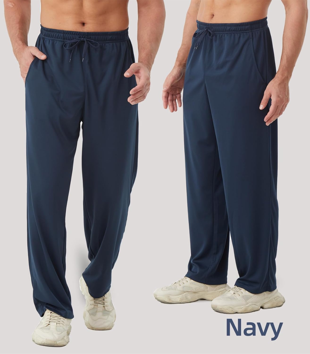 Detalle de DWUGD'L Men's Lightweight Sweatpants, 3-Pack with Pockets and Open Bottom