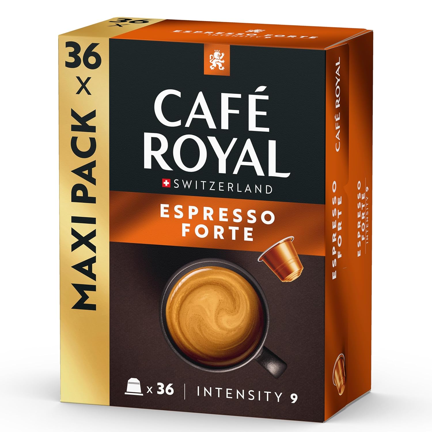Detalle de Café Royal Espresso Forte – Nespresso-kompatible Kapseln, 36 Stück, 100% Arabica