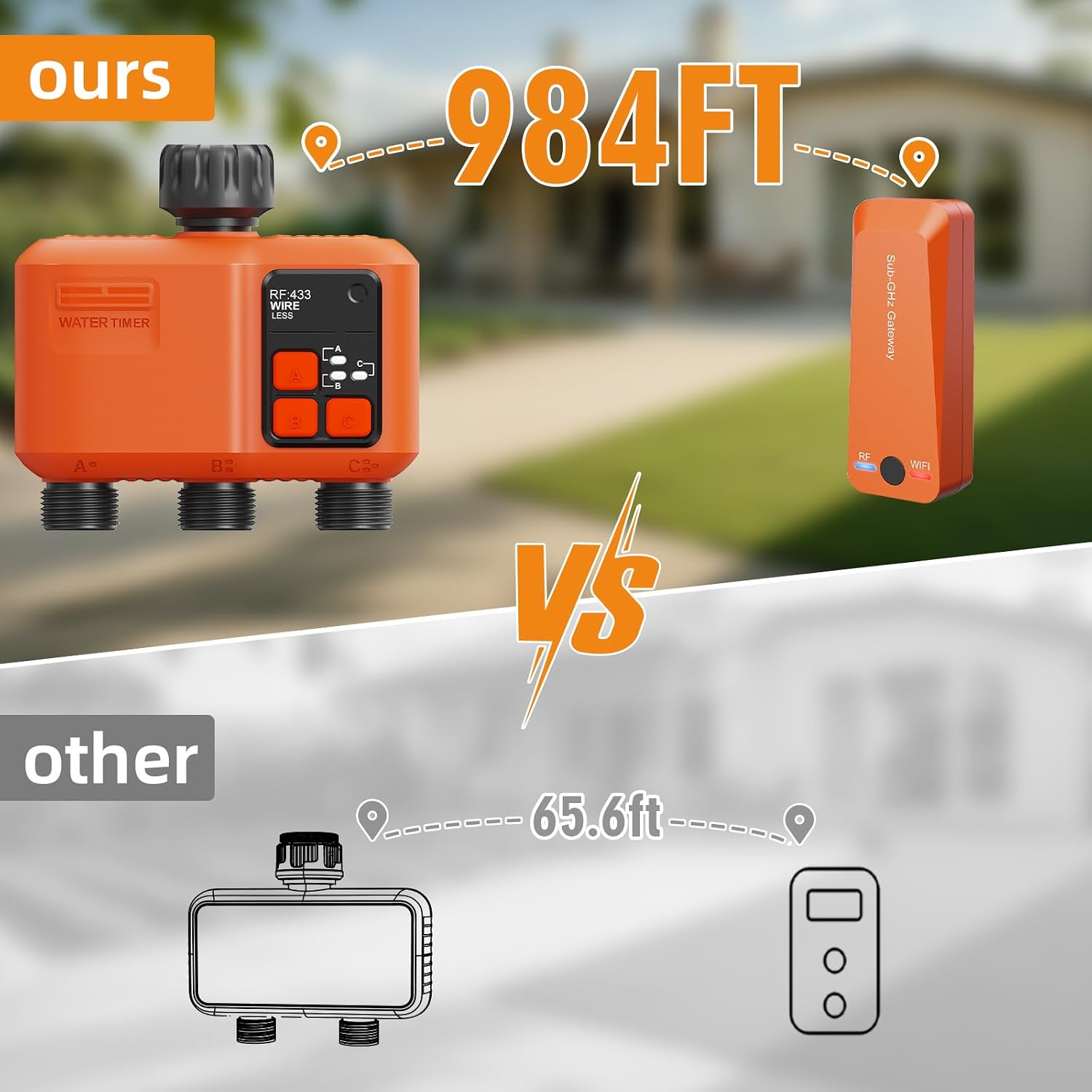 Detalle 2 de XinFuture Smart WiFi Sprinkler Timer for Garden Hose with App Control