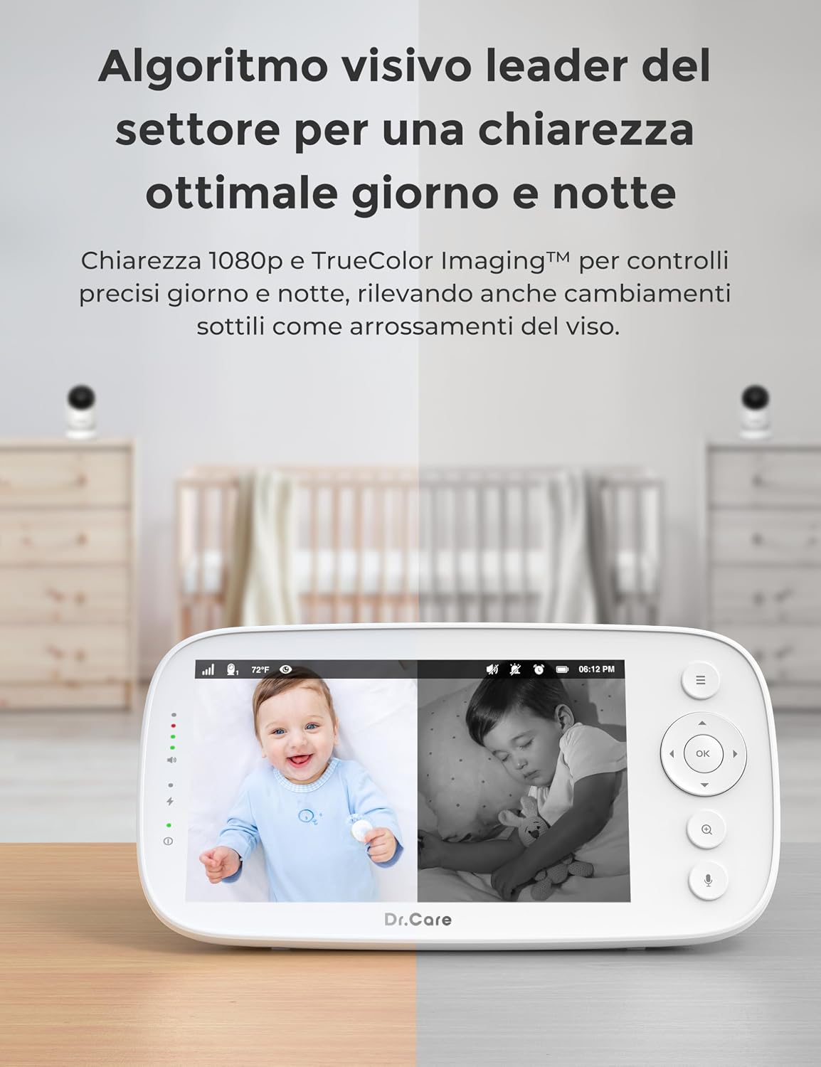 Thumbnail 1 de Dr.Care Baby Monitor – Senza WiFi a Bassa Radiazione, Schermo 5" HD 1080P e Visione Notturna