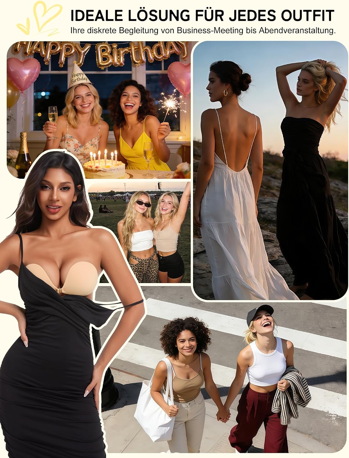 Thumbnail 5 de Klebe BH Push Up Ohne Träger – Unsichtbarer, selbstklebender KlebebH mit Push-up für rückenfreies Kleid