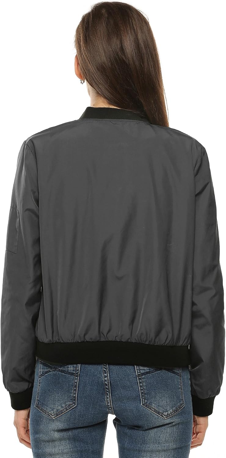 Thumbnail 4 de Zeagoo Giacca Bomber Donna Corto Blouson Leggera