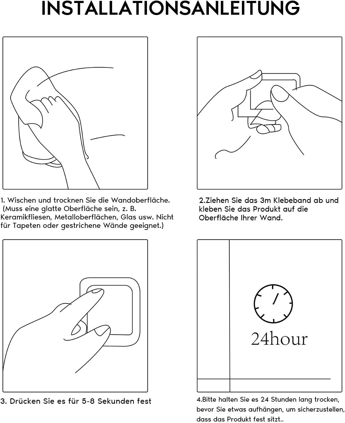 Thumbnail 5 de Taozun Handtuchhalter ohne Bohren 30cm