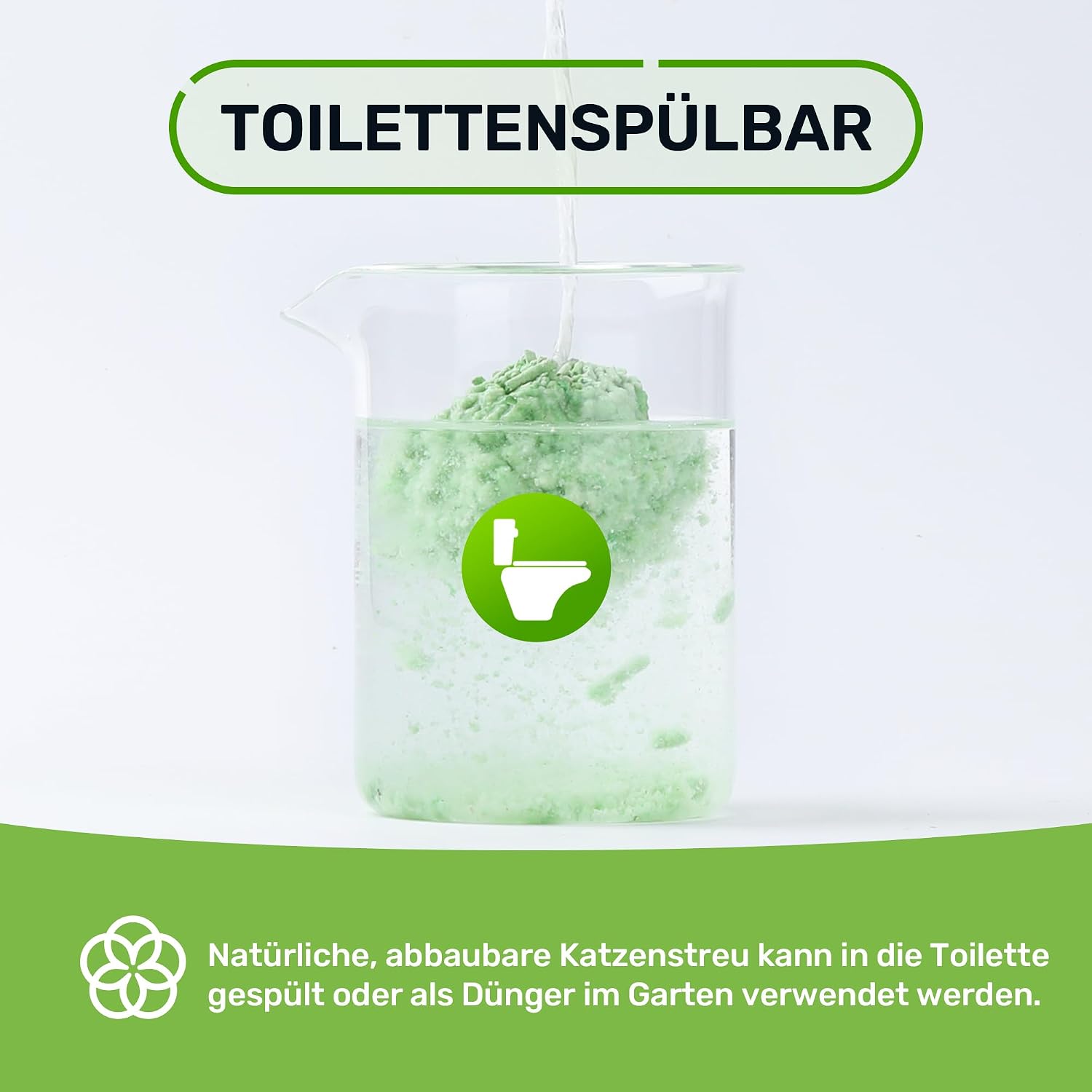 Detalle de FUKUMARU Tofu Katzenstreu 5,4 kg – Klumpendes Streu mit grünem Tee Duft, staubfrei & spülbar