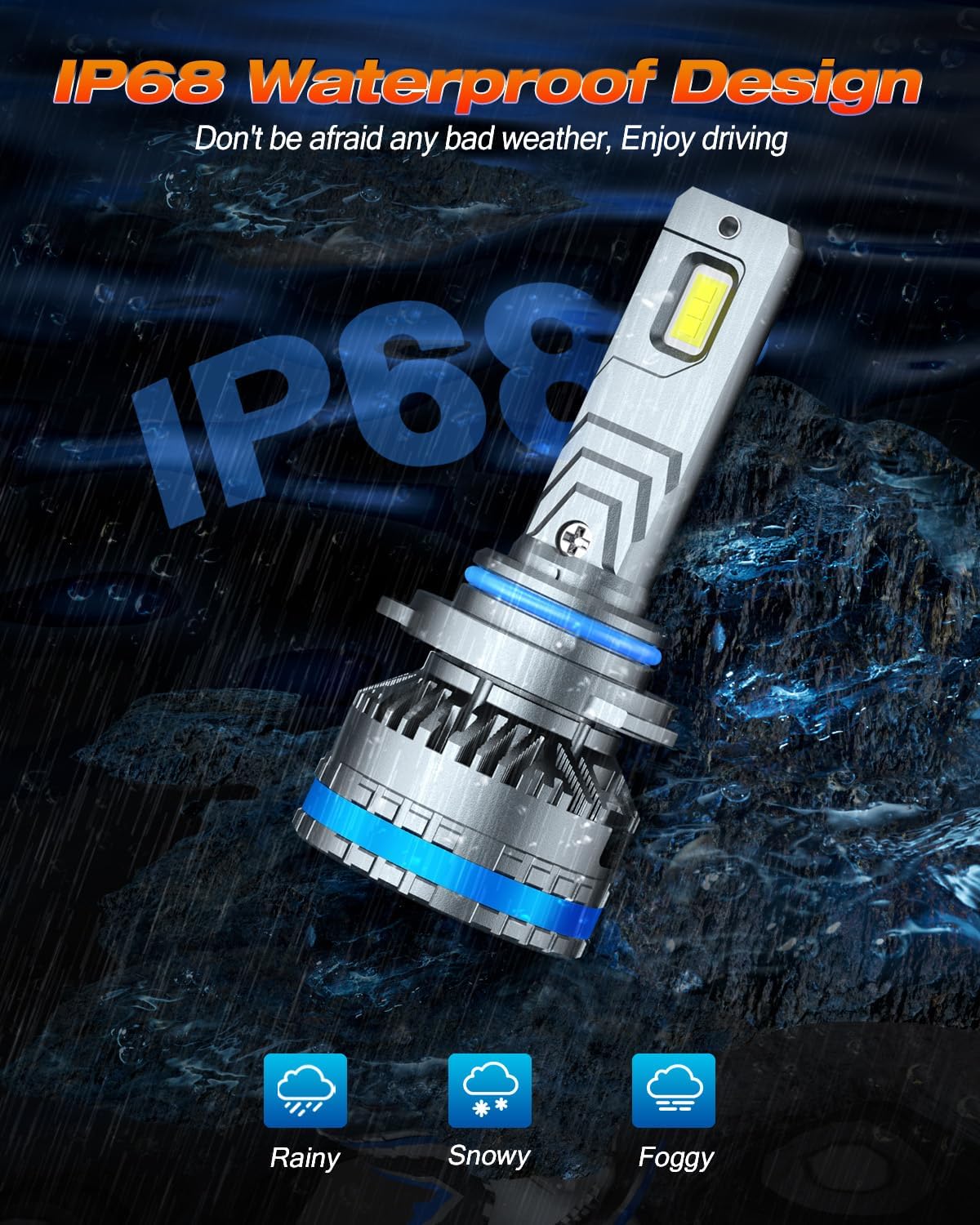 Thumbnail 3 de FAHREN 9005/HB3 Fog Bulbs (2-Pack) — 80,000LM 6500K Cool White, Plug & Play, IP68