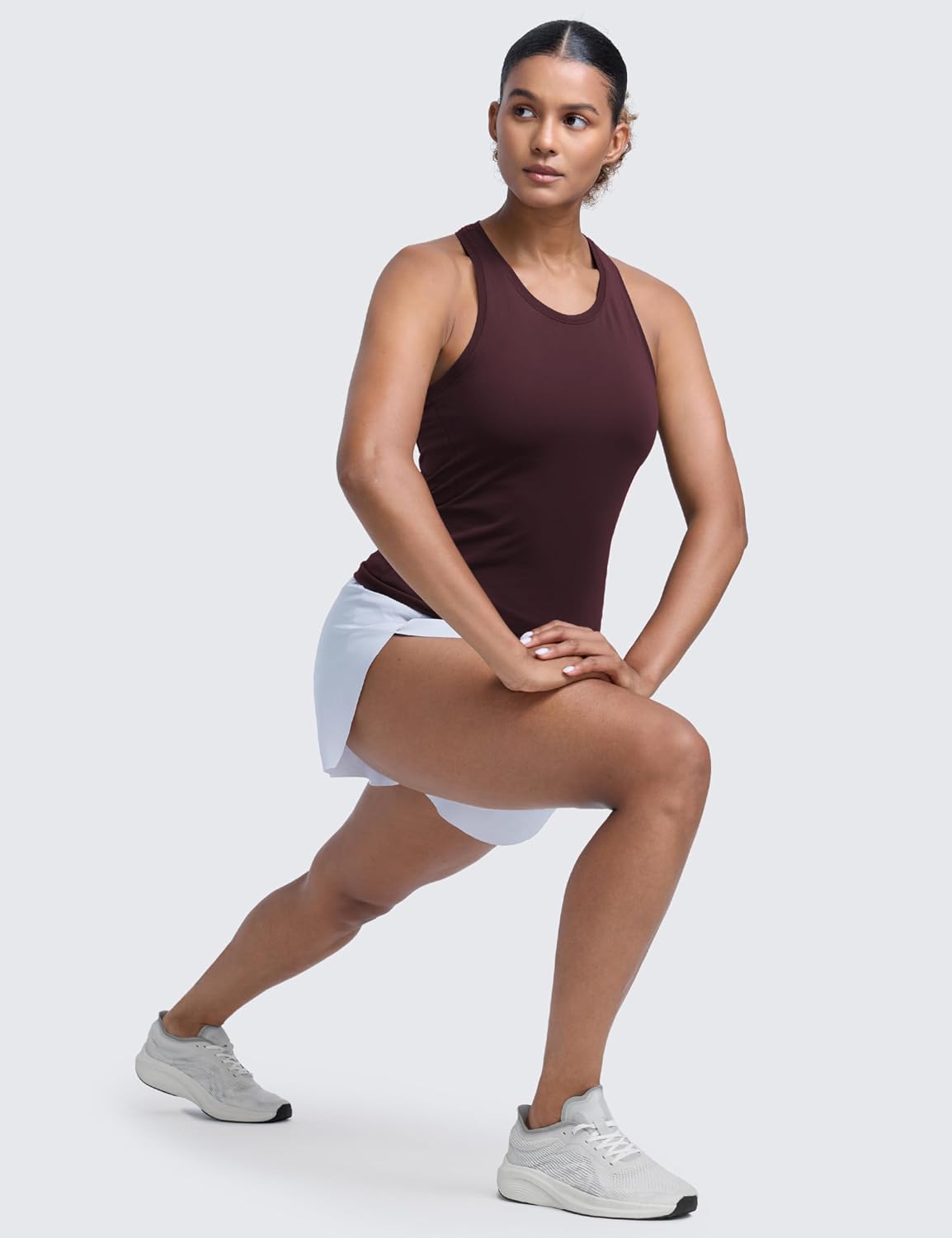 Detalle de CRZ YOGA canotte da donna senza cuciture con scollo alto per allenamento