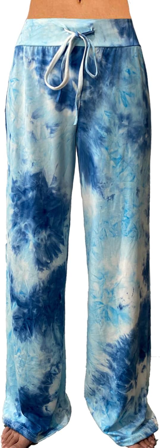 Thumbnail 6 de cko Women's Comfy Casual Stretch Pajama Pants with Drawstring Palazzo Lounge Pants Wide Leg