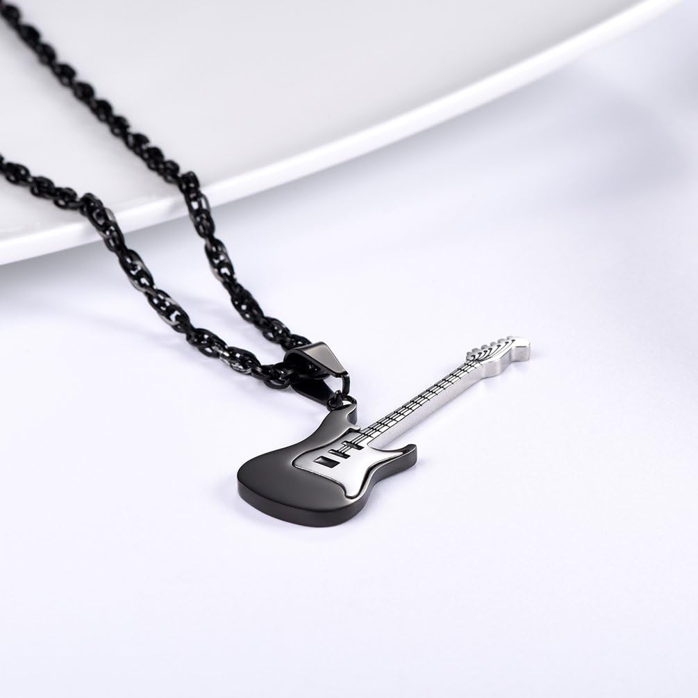 Thumbnail 2 de PROSTEEL Collana pendente uomo con ciondolo chitarra elettrica, catena regolabile in acciaio 316L