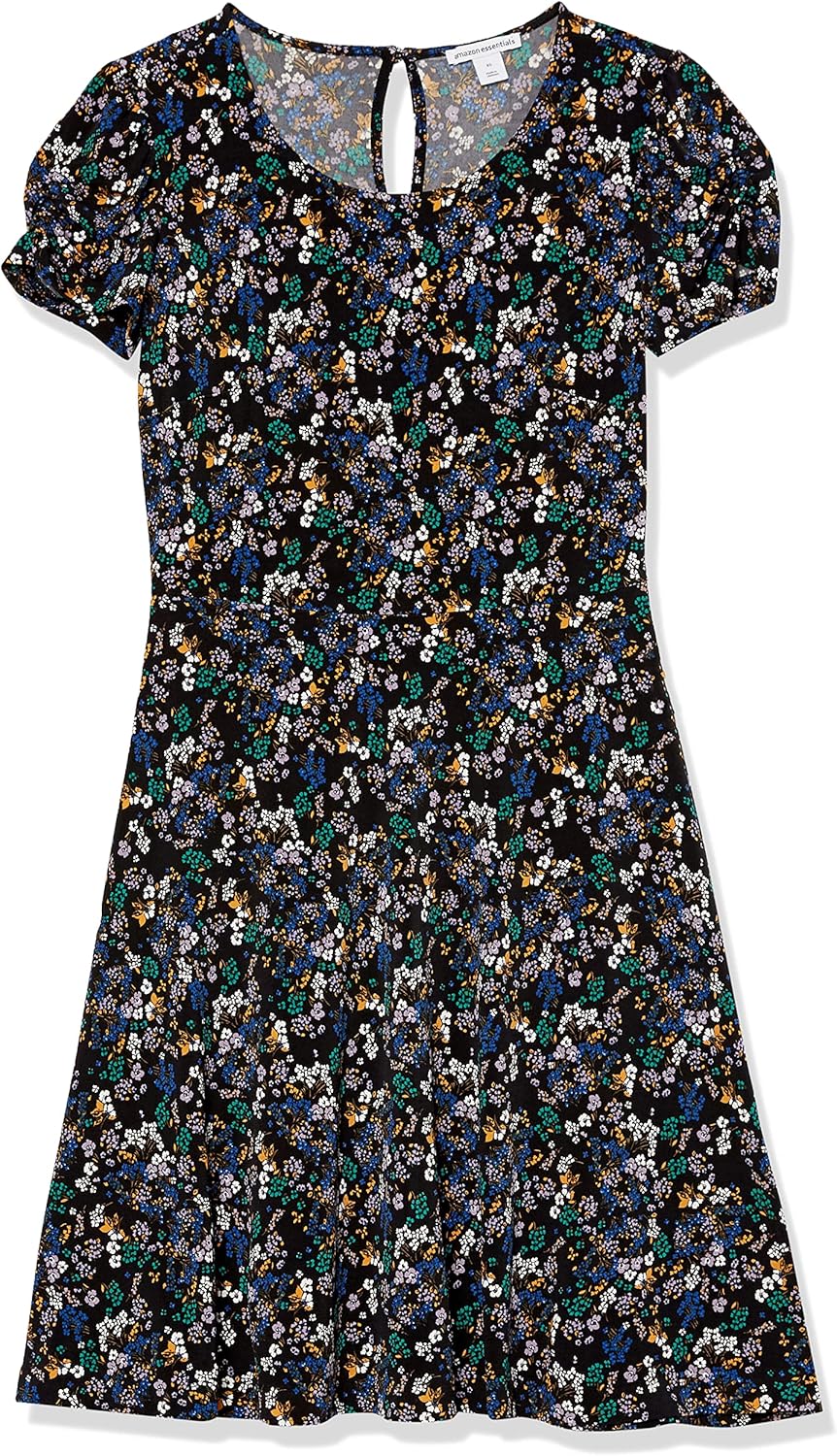 Thumbnail 5 de Amazon Essentials Women’s Gathered Short-Sleeve A-Line Floral Dress (Plus Size available)