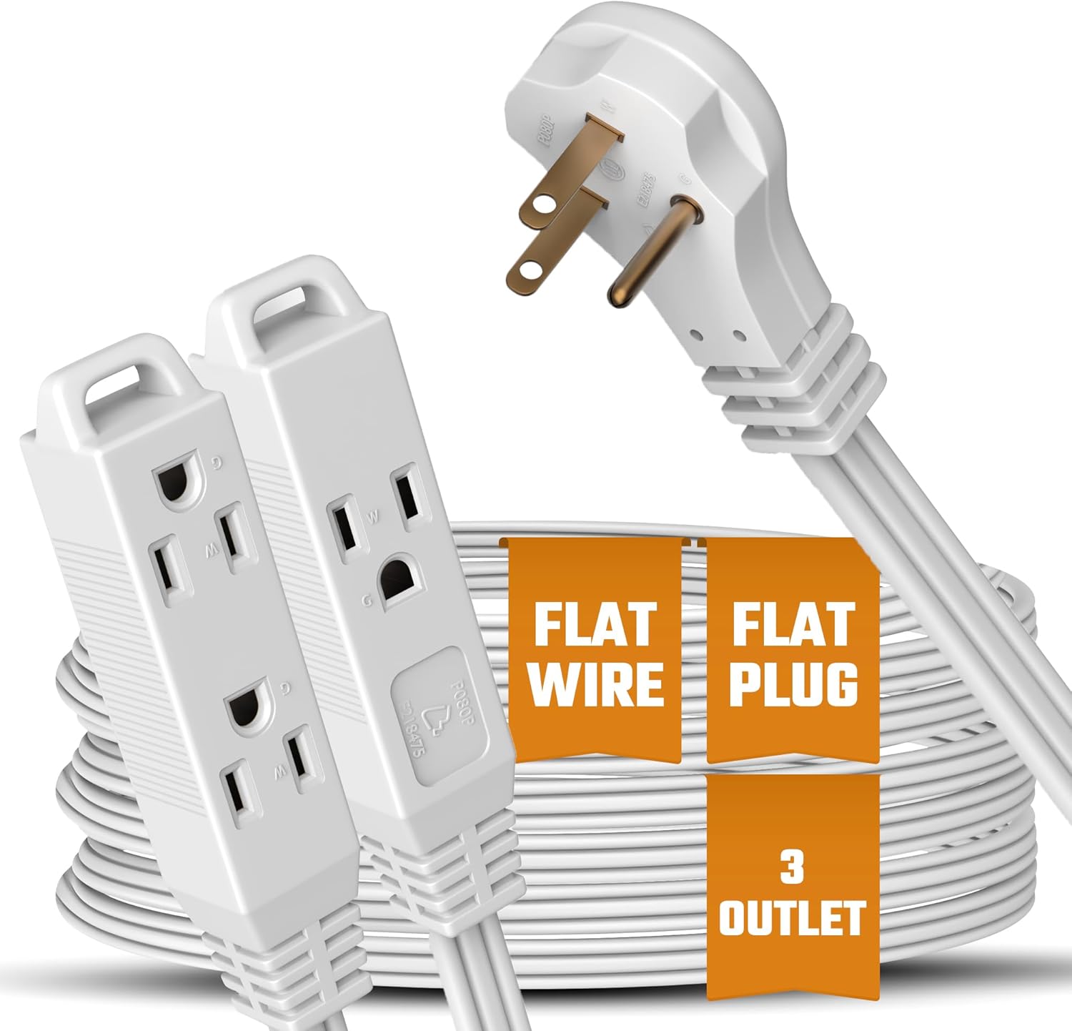 Detalle de Flat 3-Outlet Extension Cord 20 Ft by Bindmaster