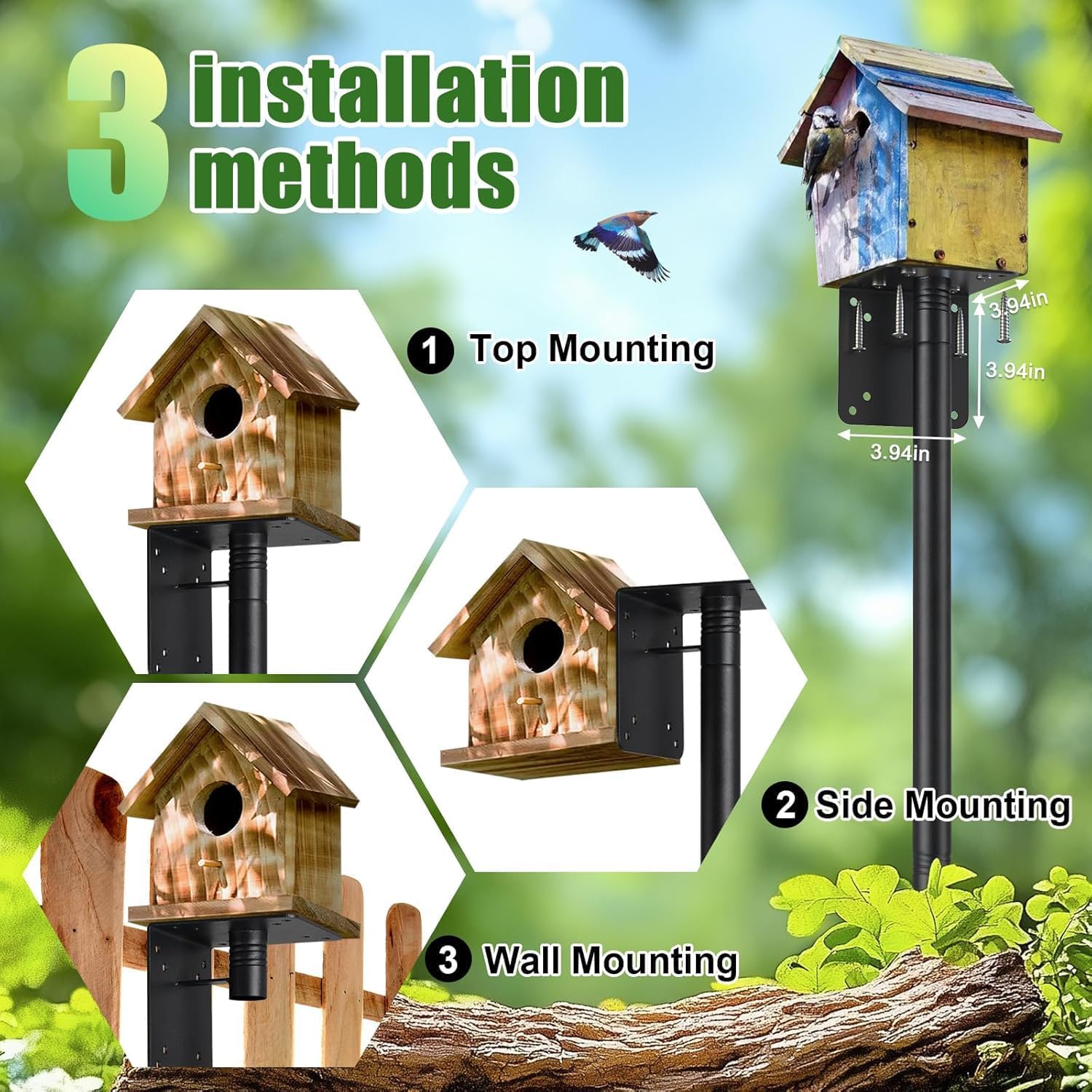 Detalle de DEROFIT 25niaowoZJ-DZK-MSH-7jie Bird Feeder Pole Kit, 88" Adjustable