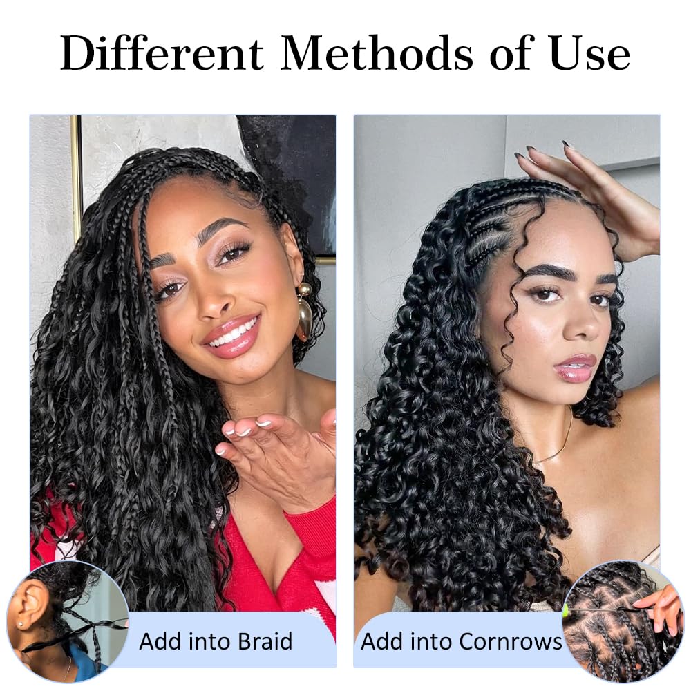 Detalle de Burmese Curly Crochet Hair 18 Inch 250g 200 Strands Feather Crochet Hair for Black Women, Knotless & Pre-Separated