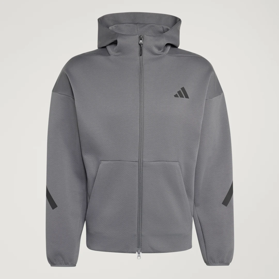 Detalle de Sudadera Adidas Z.N.E. con cierre de cremallera (gris)