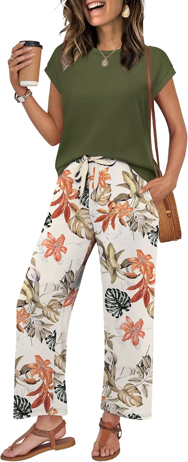 Detalle 2 de WIHOLL Two Piece Sets for Women: Stylish Spring-Summer Lounge & Travel Duo