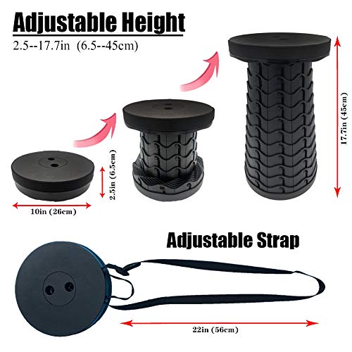 Detalle 2 de FIEMACH Tabouret Pliant Portable – Deuxième Génération, Maxi Charge 397 lb, Noir