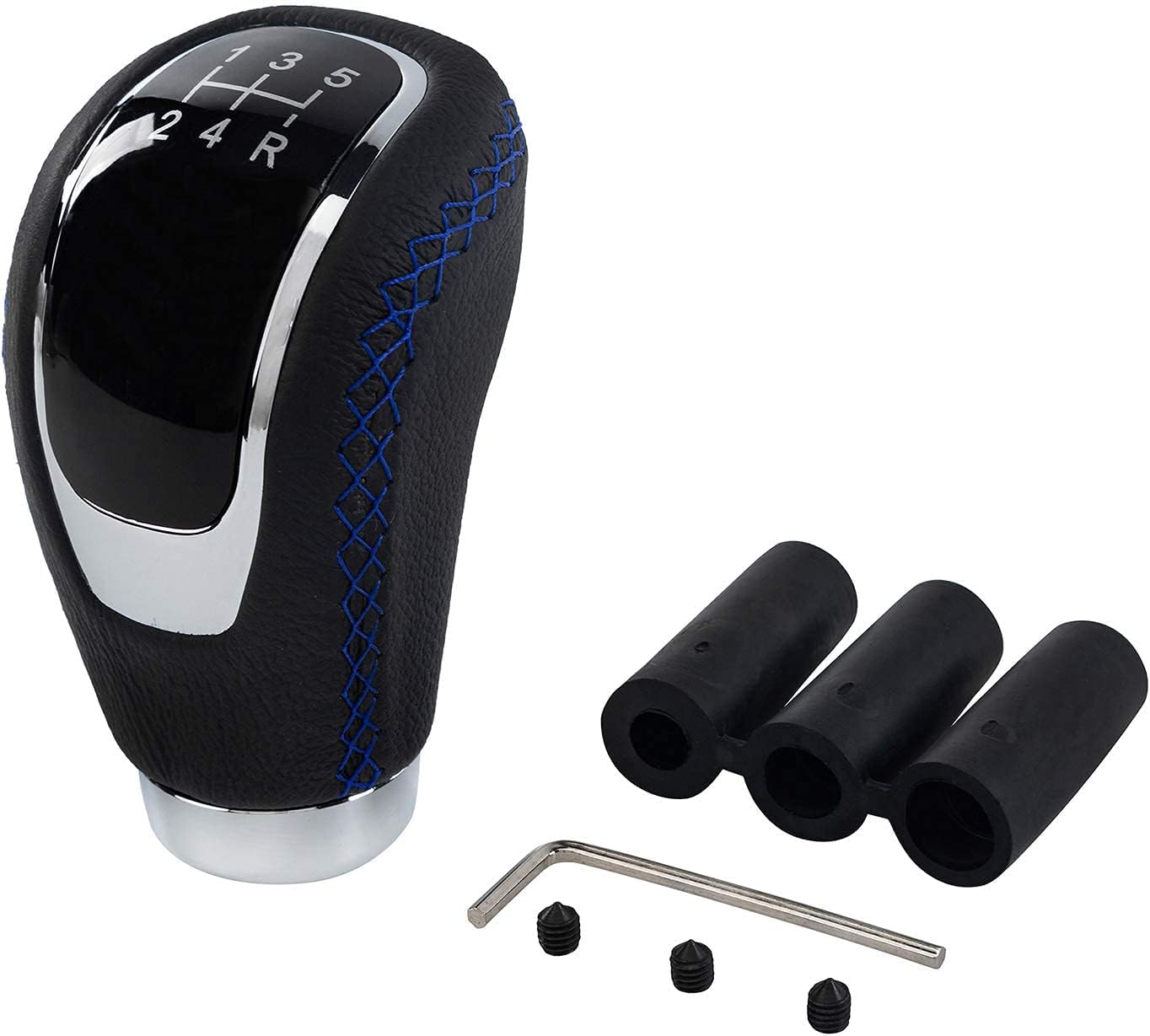 Thumbnail 6 de Possbay Universal Gear Shift Knob for 5‑Speed Manual Cars with 3 Adapters (7mm, 8mm, 12mm) in Aluminum Alloy and Leather