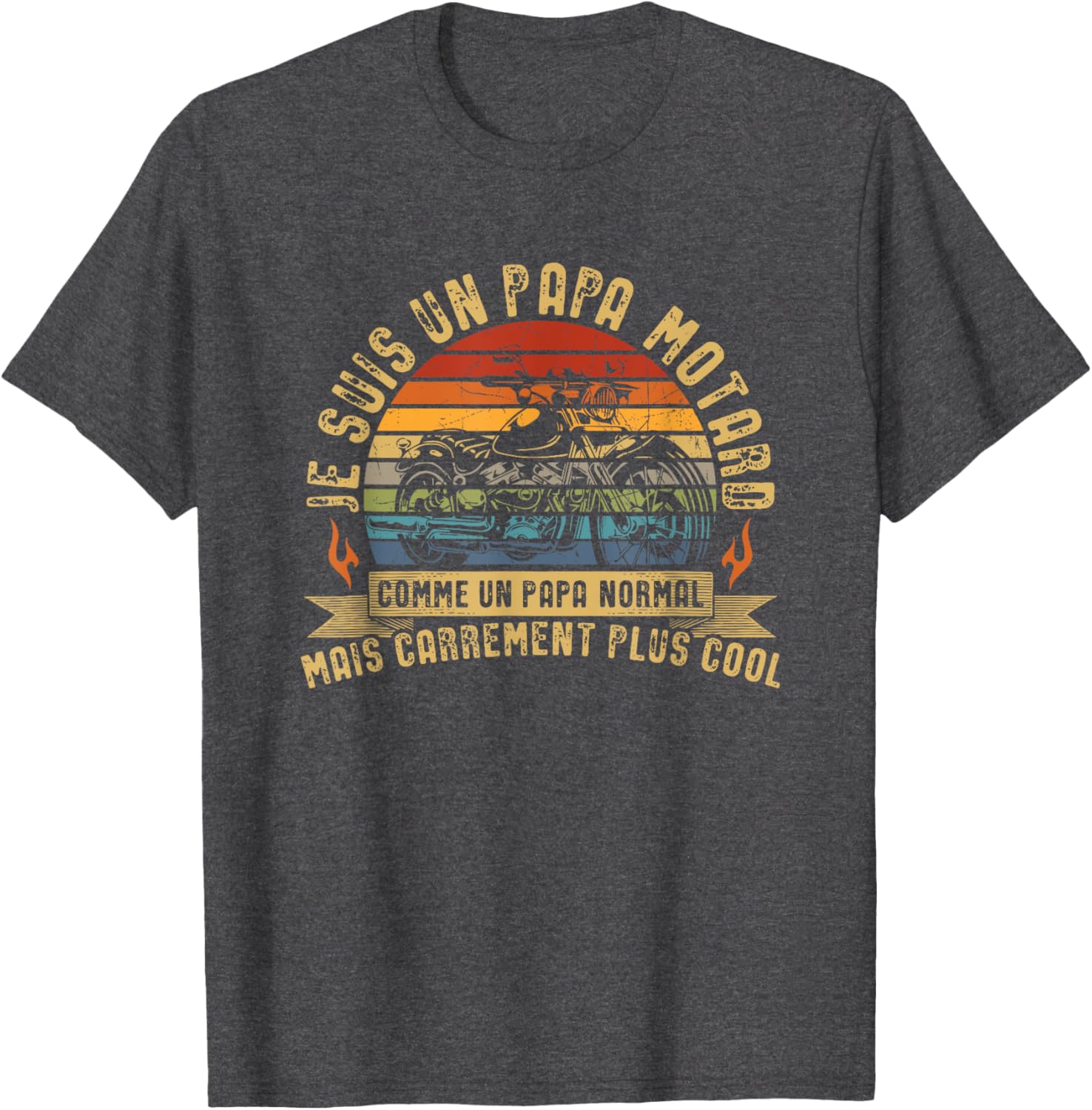 Detalle de T-Shirt Motard Papa Homme Moto Cadeau – Style et confort pour motards