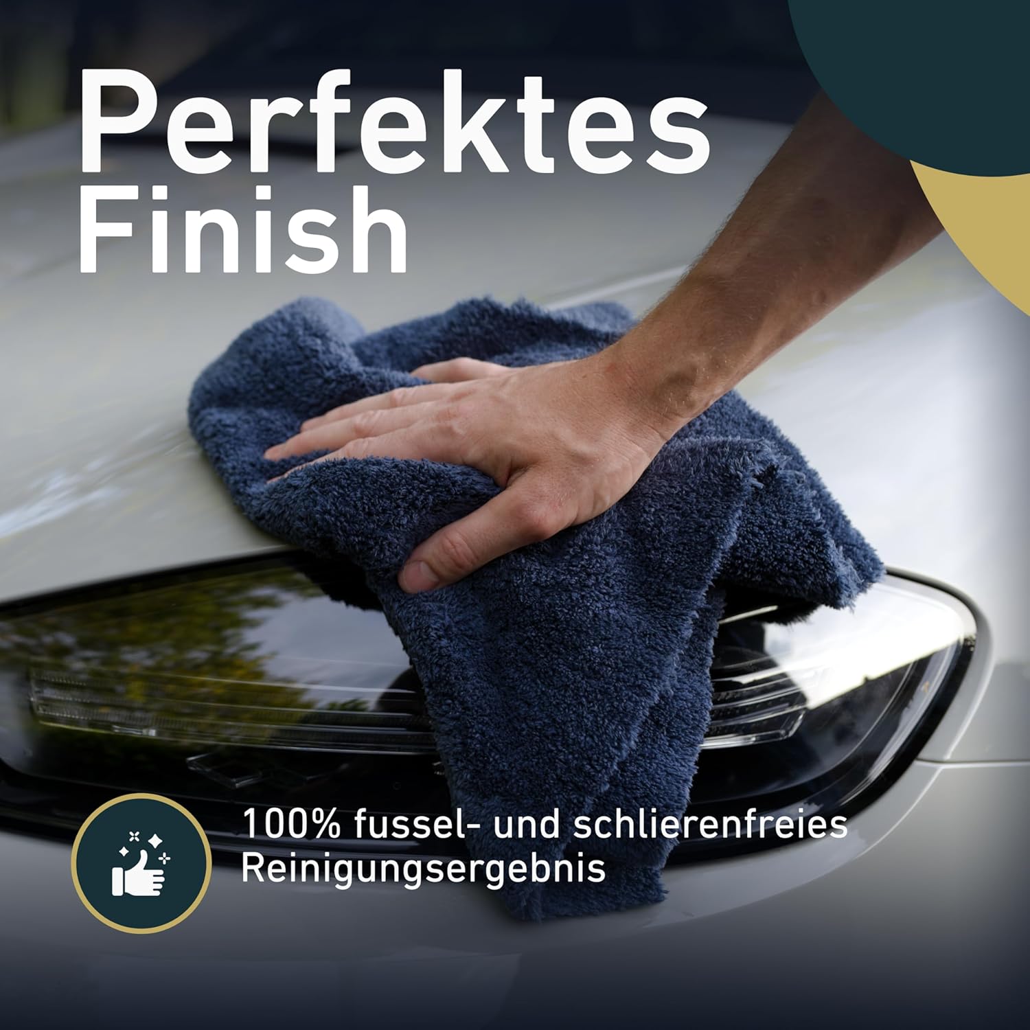 Detalle de Aurum-Performance Auto-Poliertuch 2er Set – randlos, speichert Lack schonend, 40x40 cm