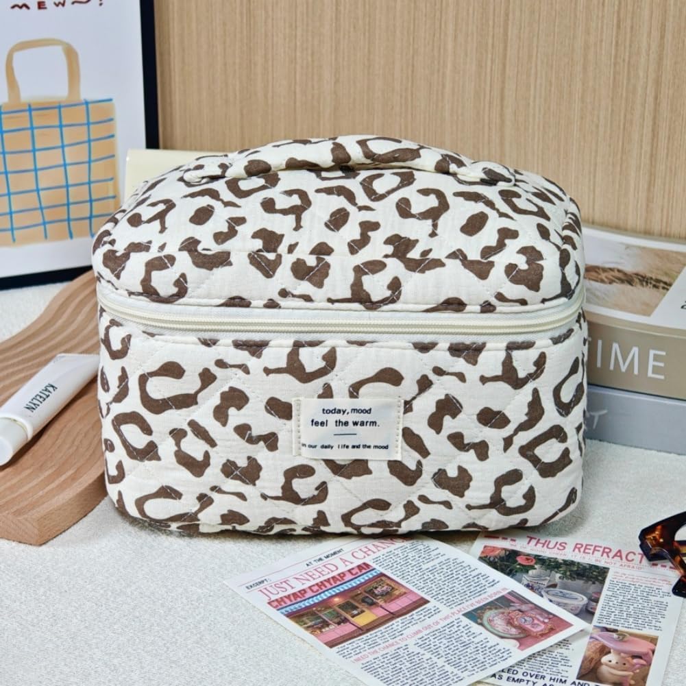 Detalle de Aucuu Grande Trousse de Maquillage — Lot de 3 Trousse de Toilette en coton à motif floral
