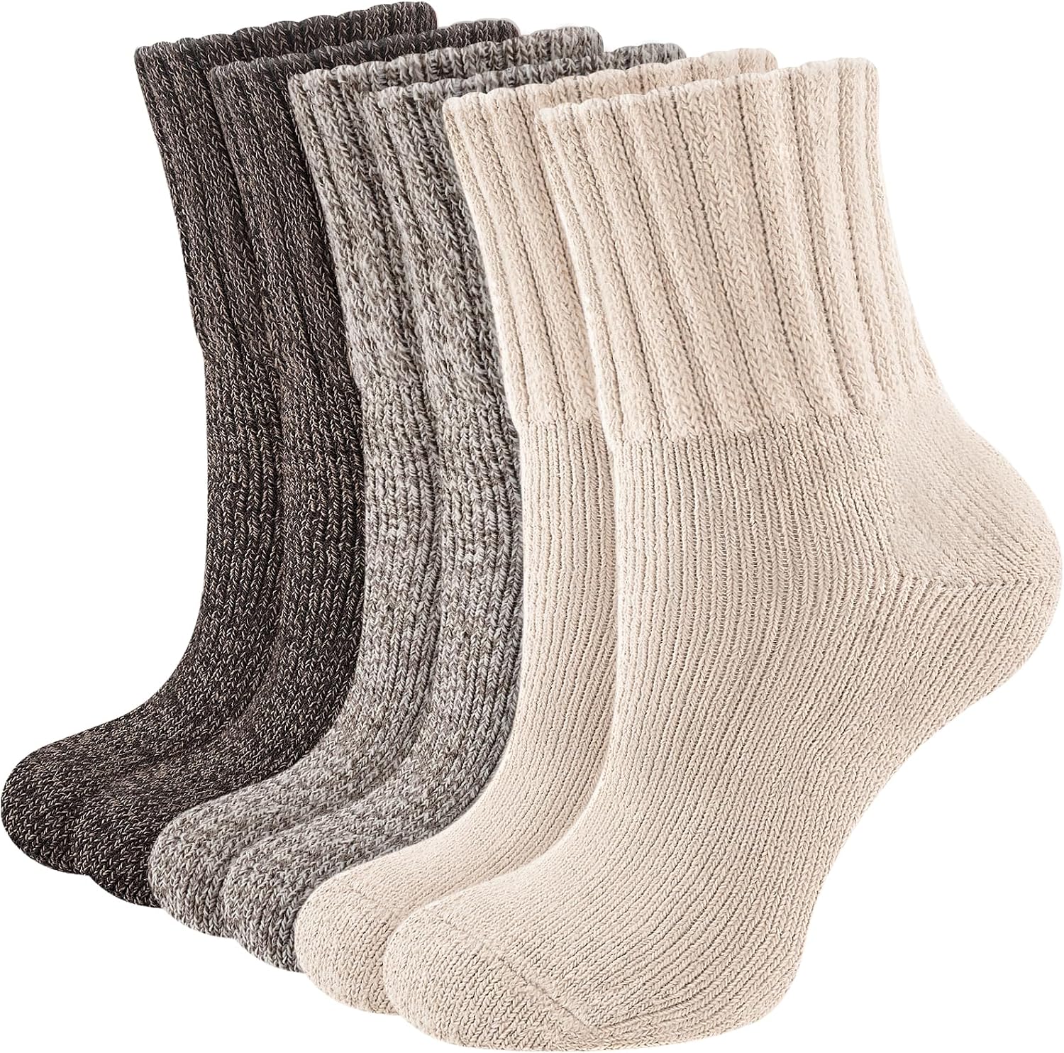 Detalle de Niorasen NSUS25110 Women's Thermal Crew Socks, Cushioned 3-Pair Pack