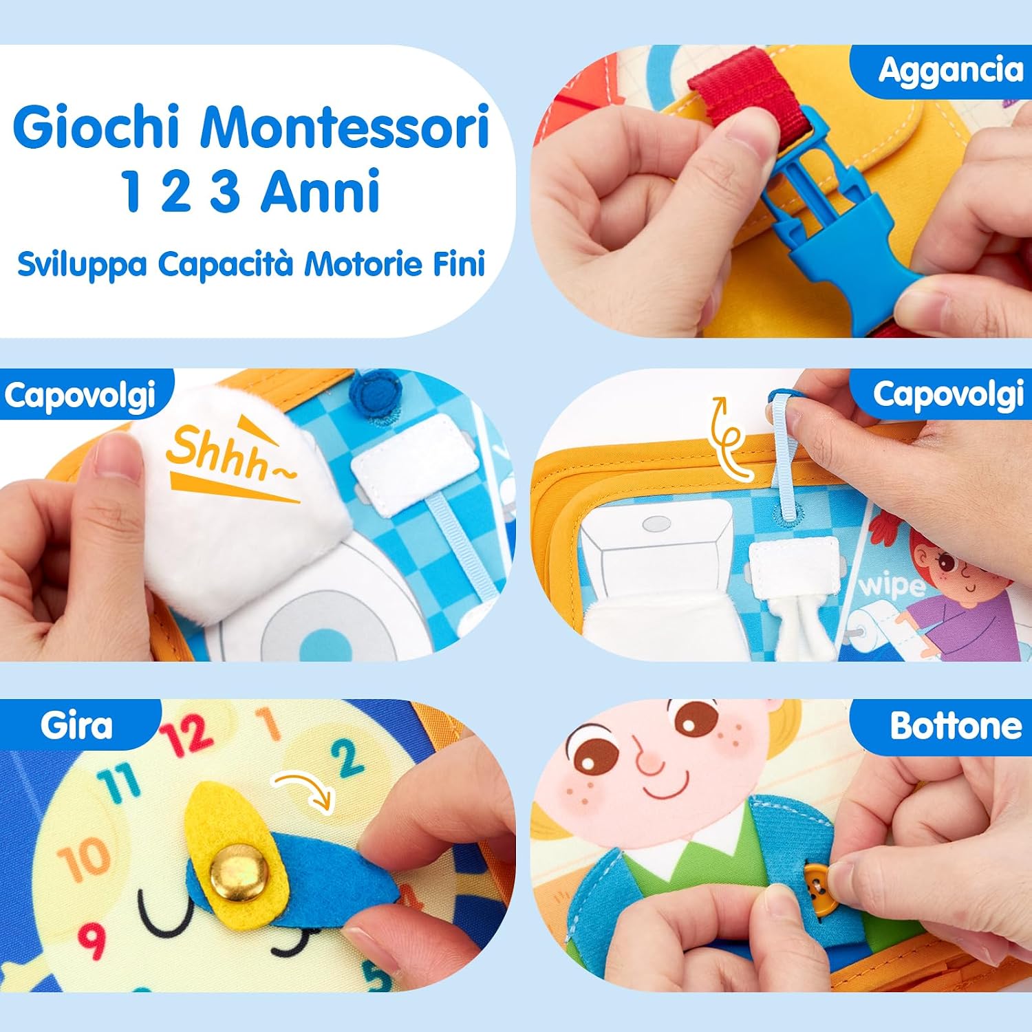 Thumbnail 3 de Libro Montessori Busy Board 1 anno 22 attività