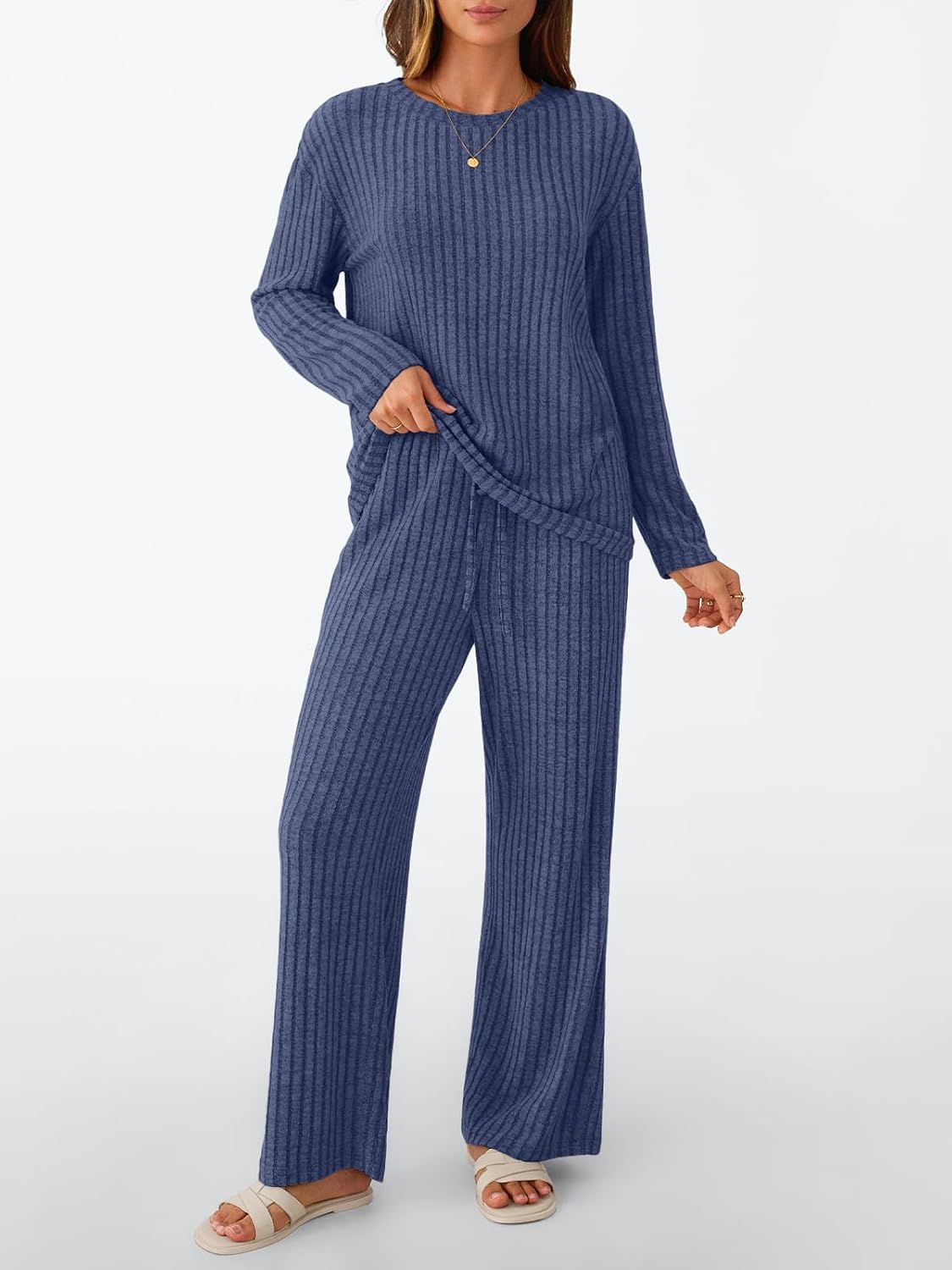 Detalle 2 de LILLUSORY Womens Lounge Set ribbed 2-piece