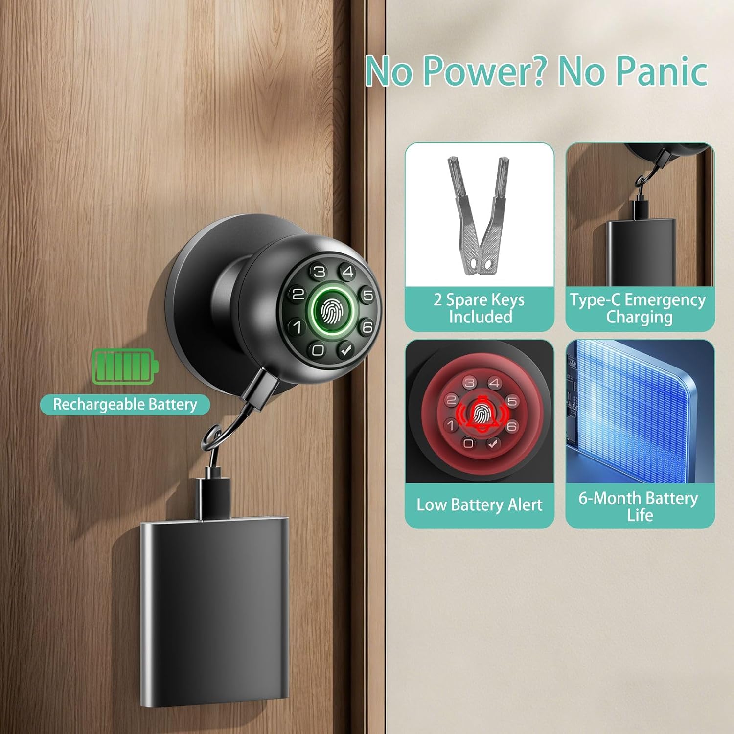 Detalle 2 de Fingerprint Door Lock