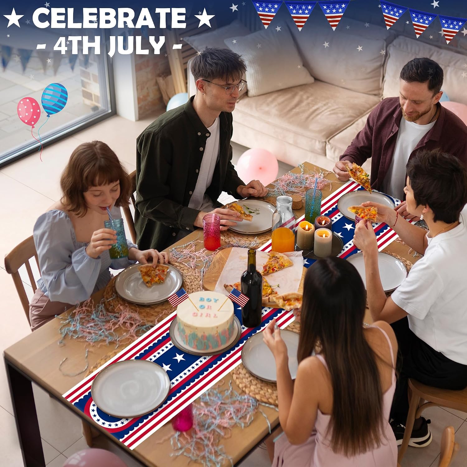 Detalle 2 de OHOME Patriotic Table Runner, Polyester
