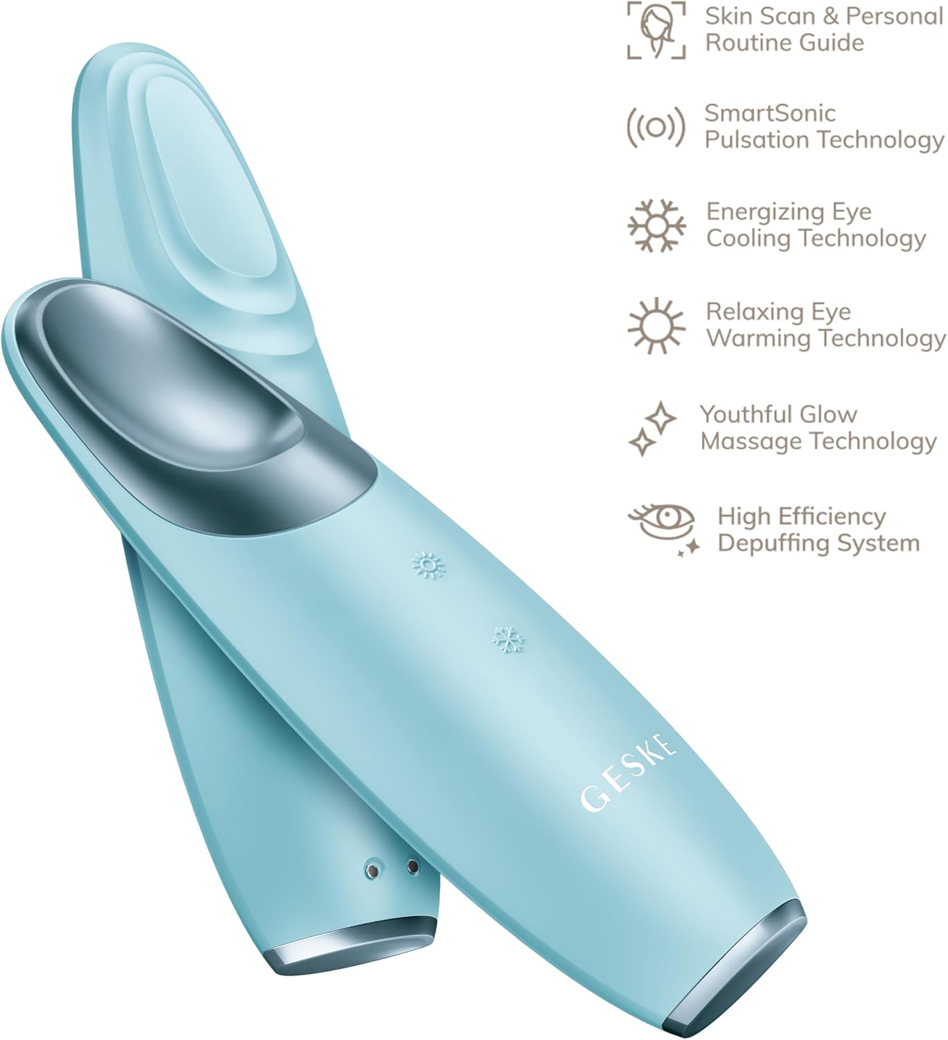 Detalle de GESKE SmartAppGuided Warm & Cool Eye Energizer – 6 en 1, massage oculaire intelligent