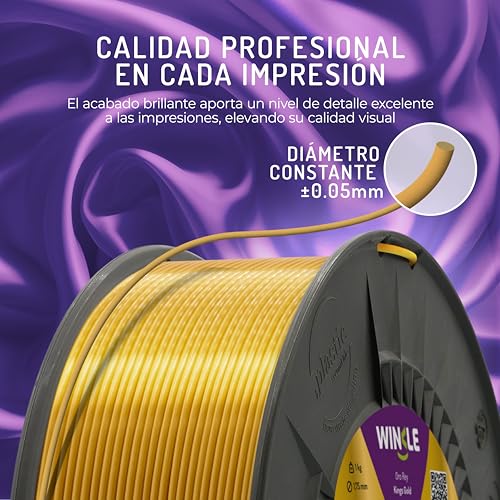 Thumbnail 2 de WINKLE Filamento PLA Silk Oro Rey 1,75 mm