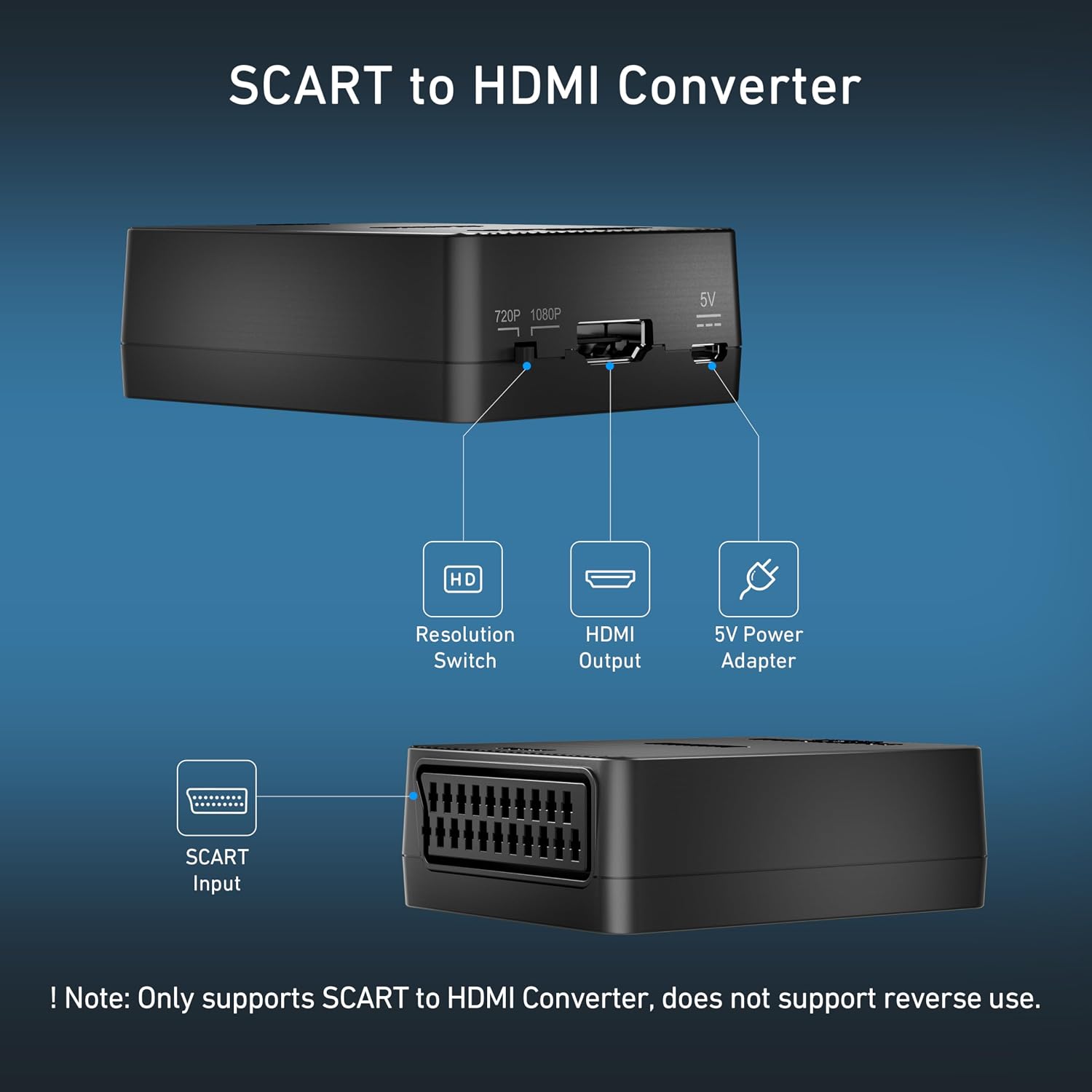 Thumbnail 1 de BENFEI SCART to HDMI Adapter: SCART Composite AV/S-Video to HDMI (PAL/NTSC)